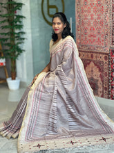 Stripe Patterned Semi Tussar Saree  | DVS150