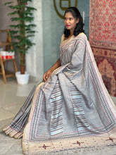 Stripe Patterned Semi Tussar Saree | DVS152