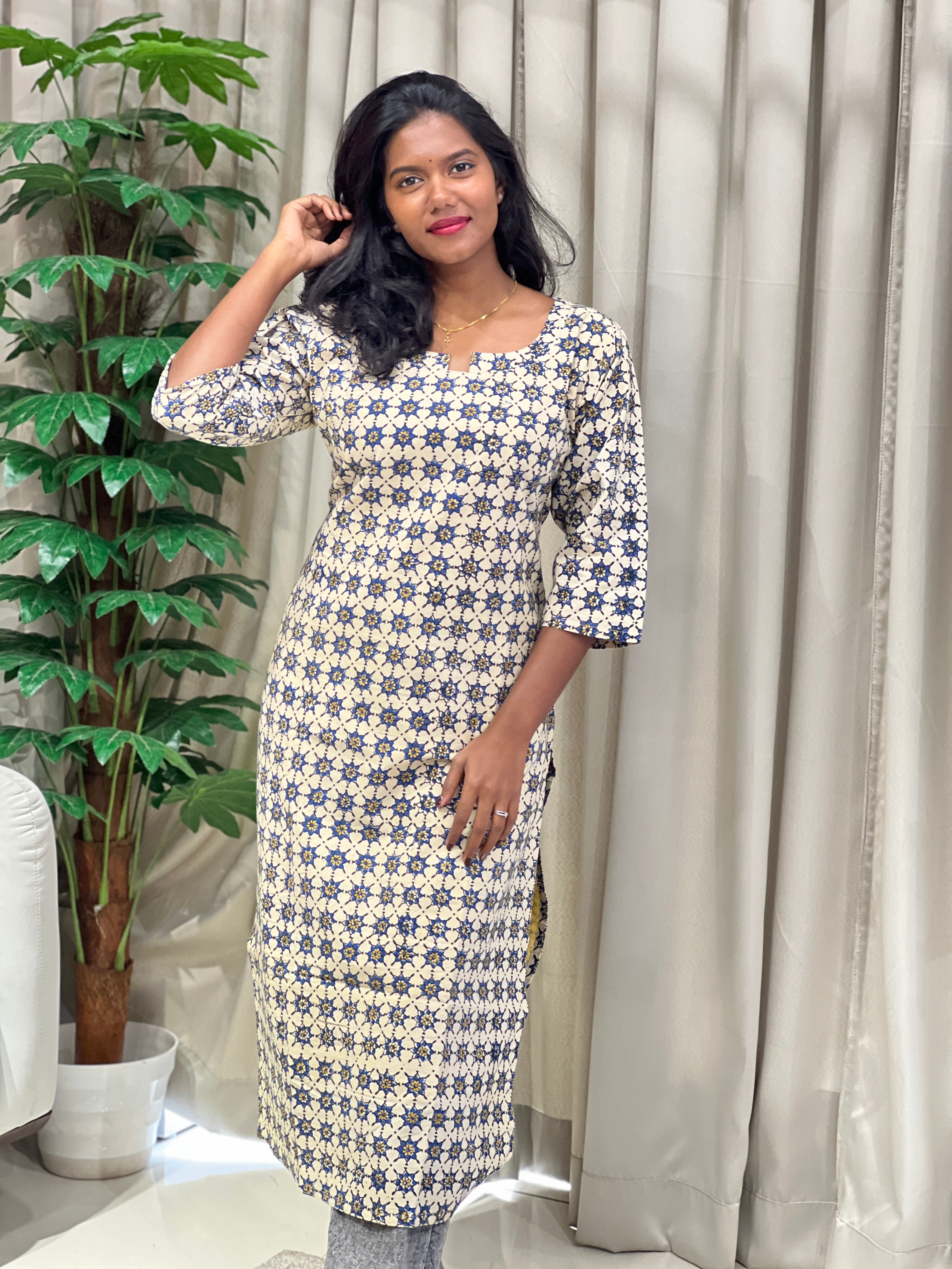 Printed Cotton Kurta | RMLA221