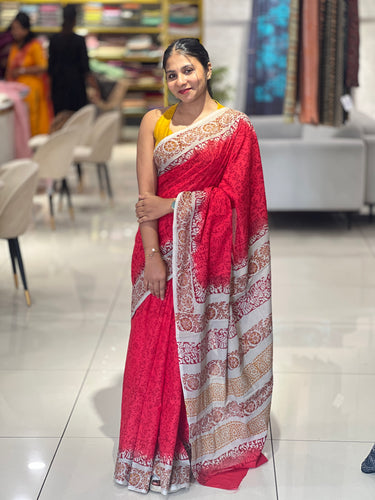 Block Printed Pure Cotton Saree | SF1356
