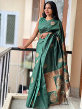 Floral Embroidered Semi Silk Saree | CHA117