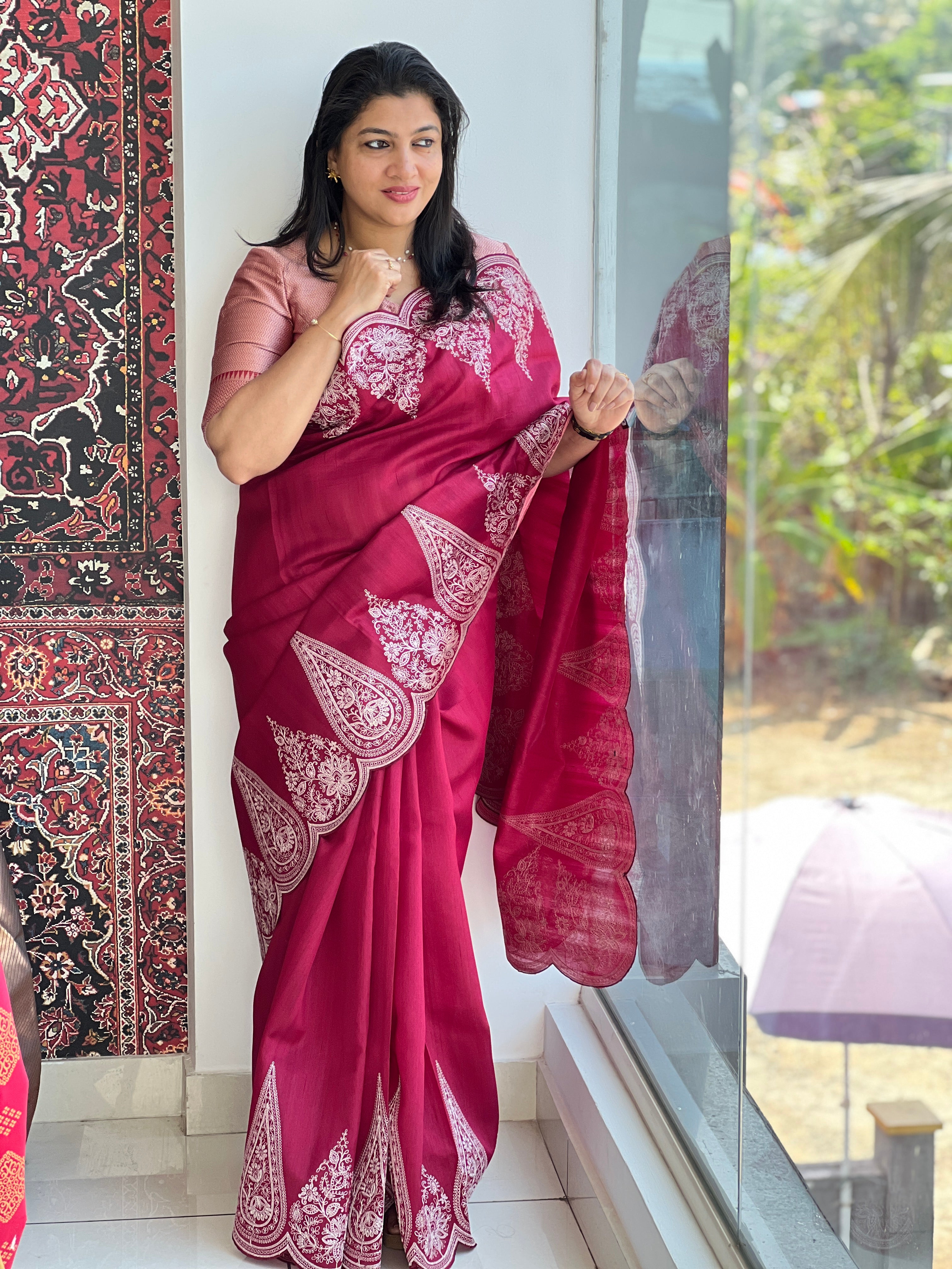 Pitta Work Detailed Semi Silk Saree  | SUN169