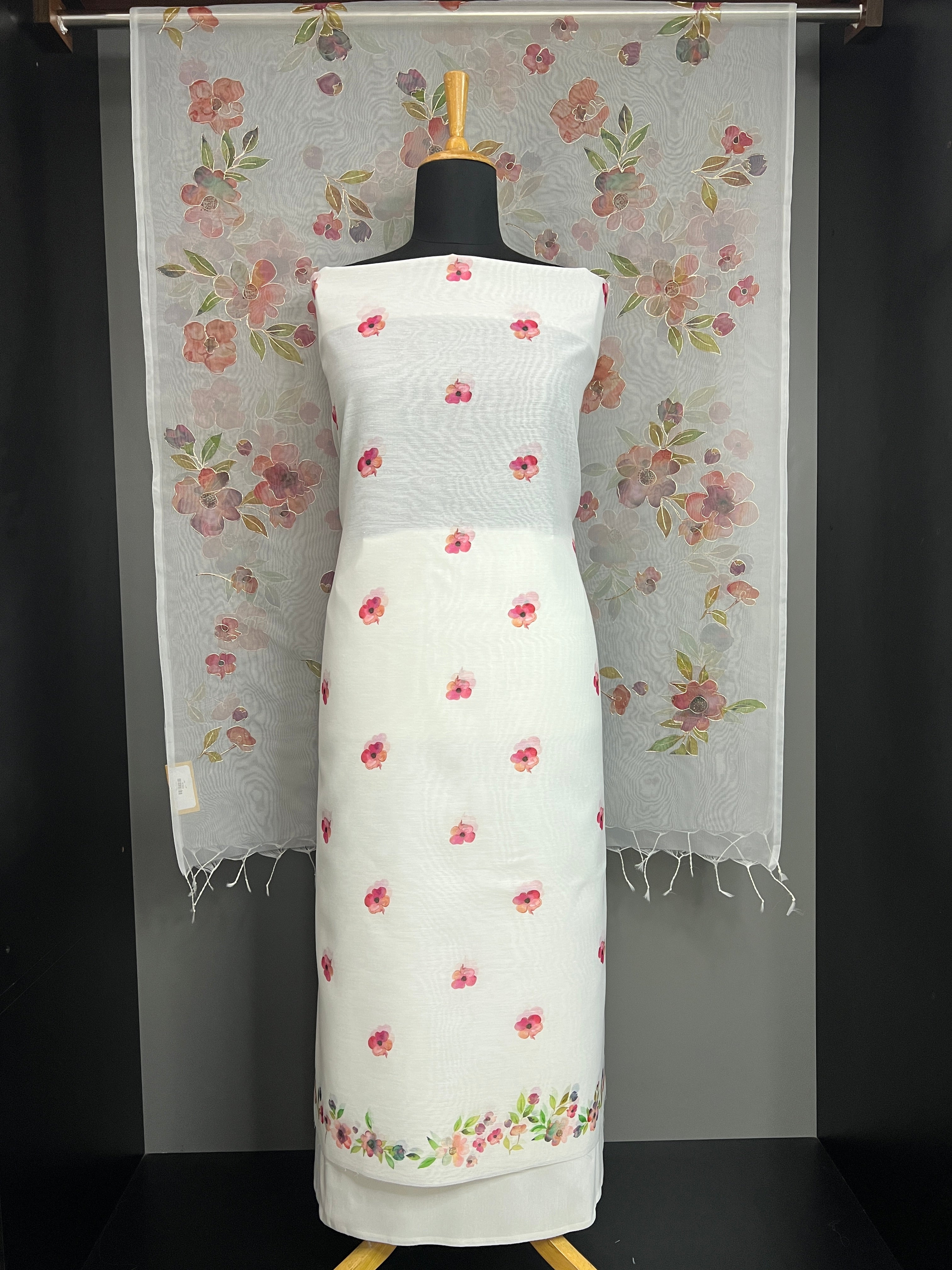 Floral Printed Design Chanderi Salwar Set | MR518