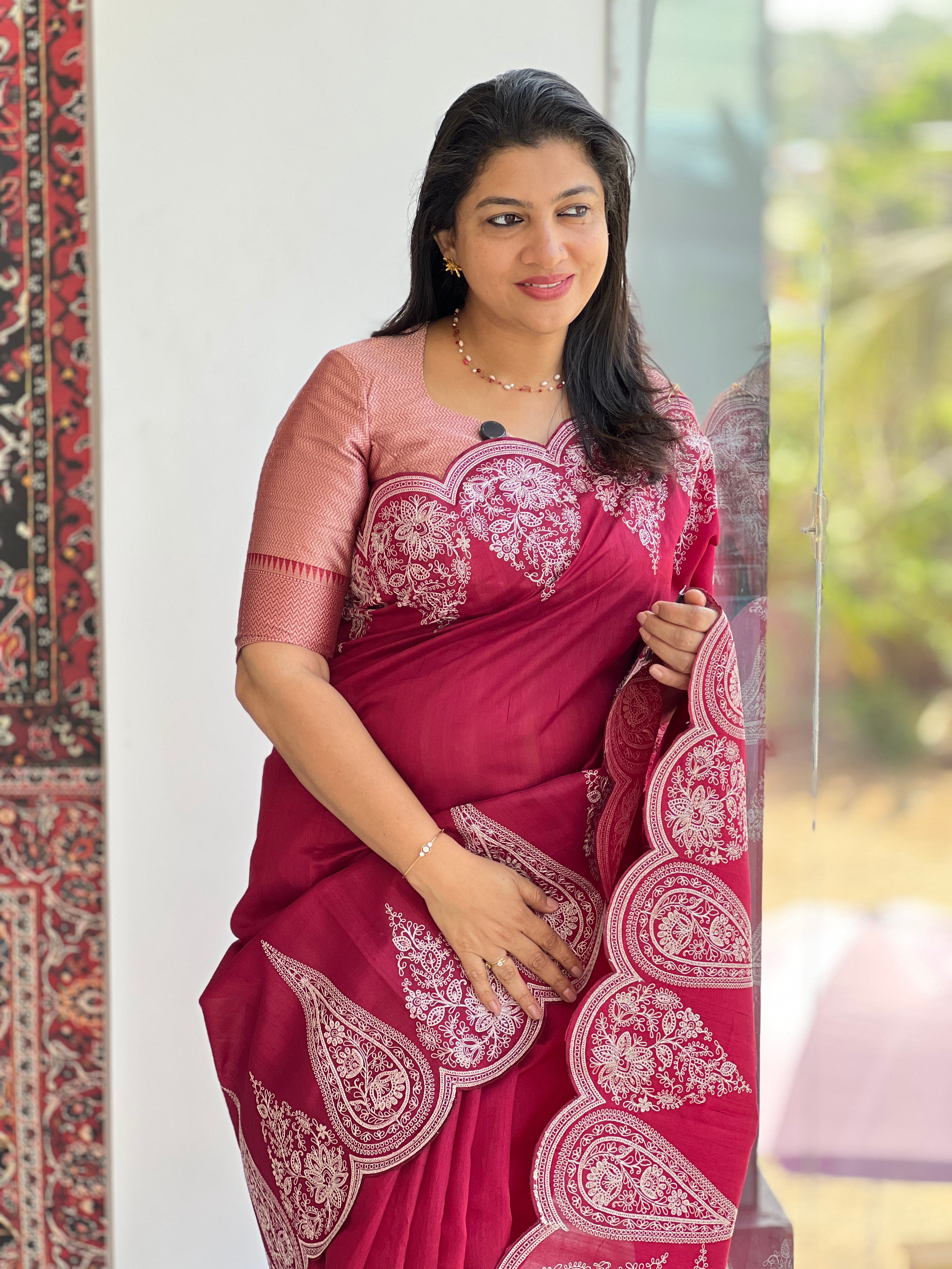 Pitta Work Detailed Semi Silk Saree  | SUN169