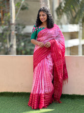 Tie & Dye Pattern Bhagalpuri Linen Saree | MRD342