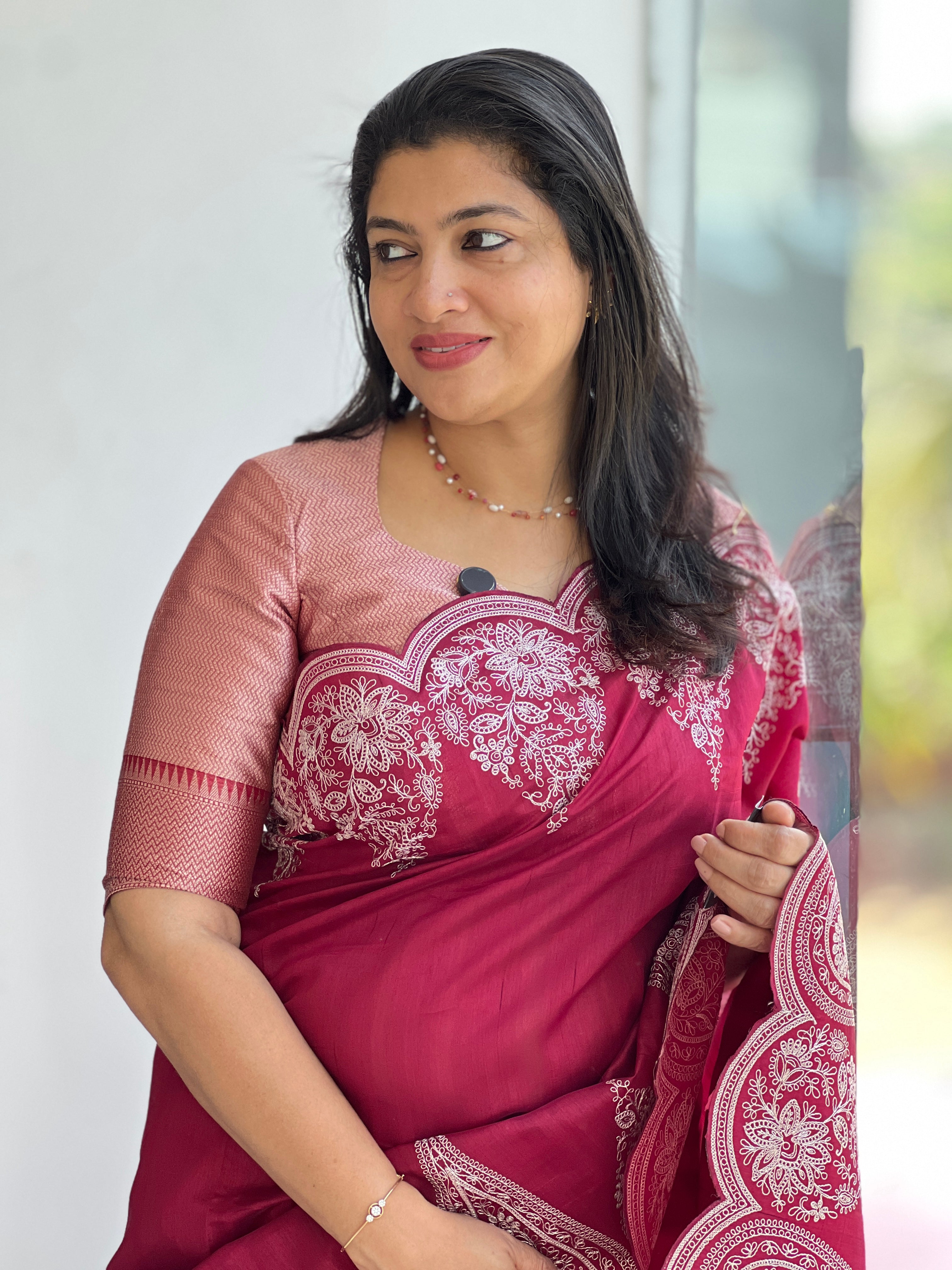 Pitta Work Detailed Semi Silk Saree  | SUN169