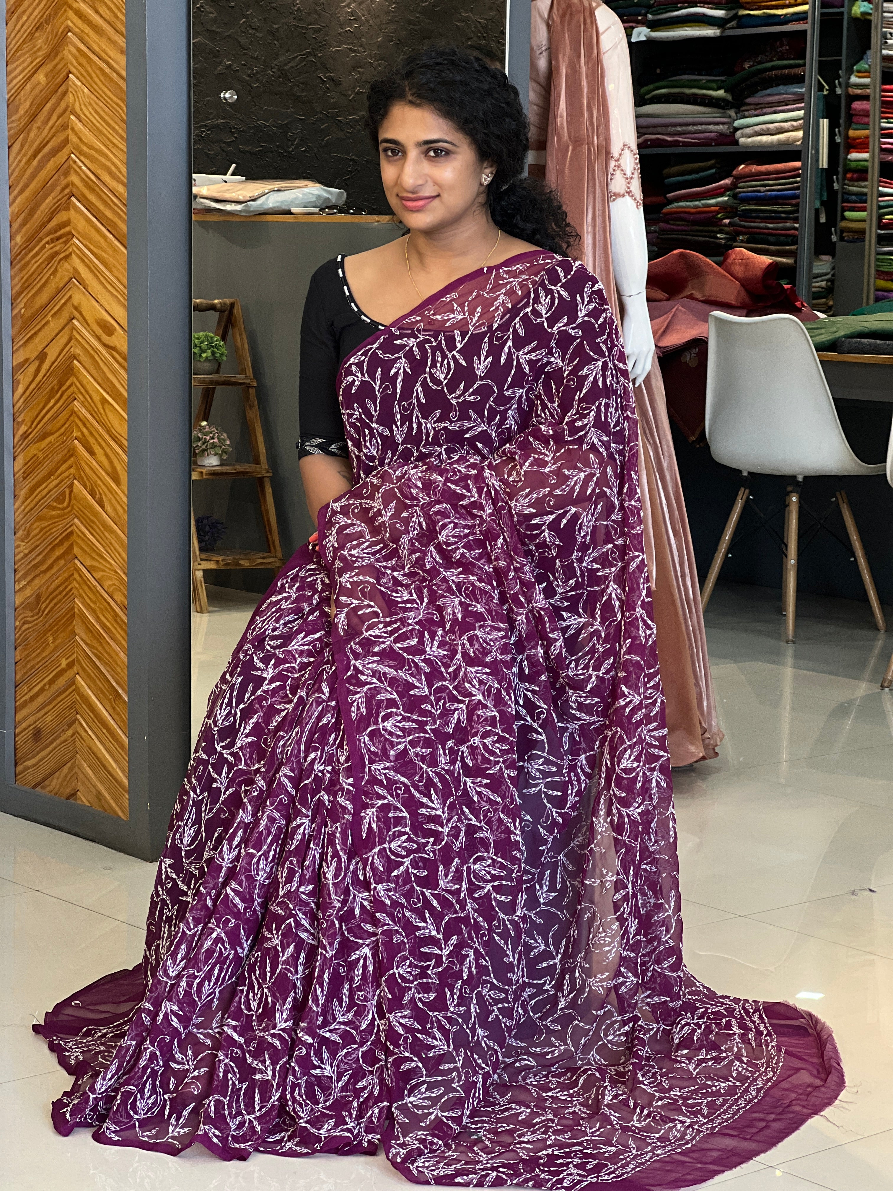 Purple Color Georgette Saree | SRC134