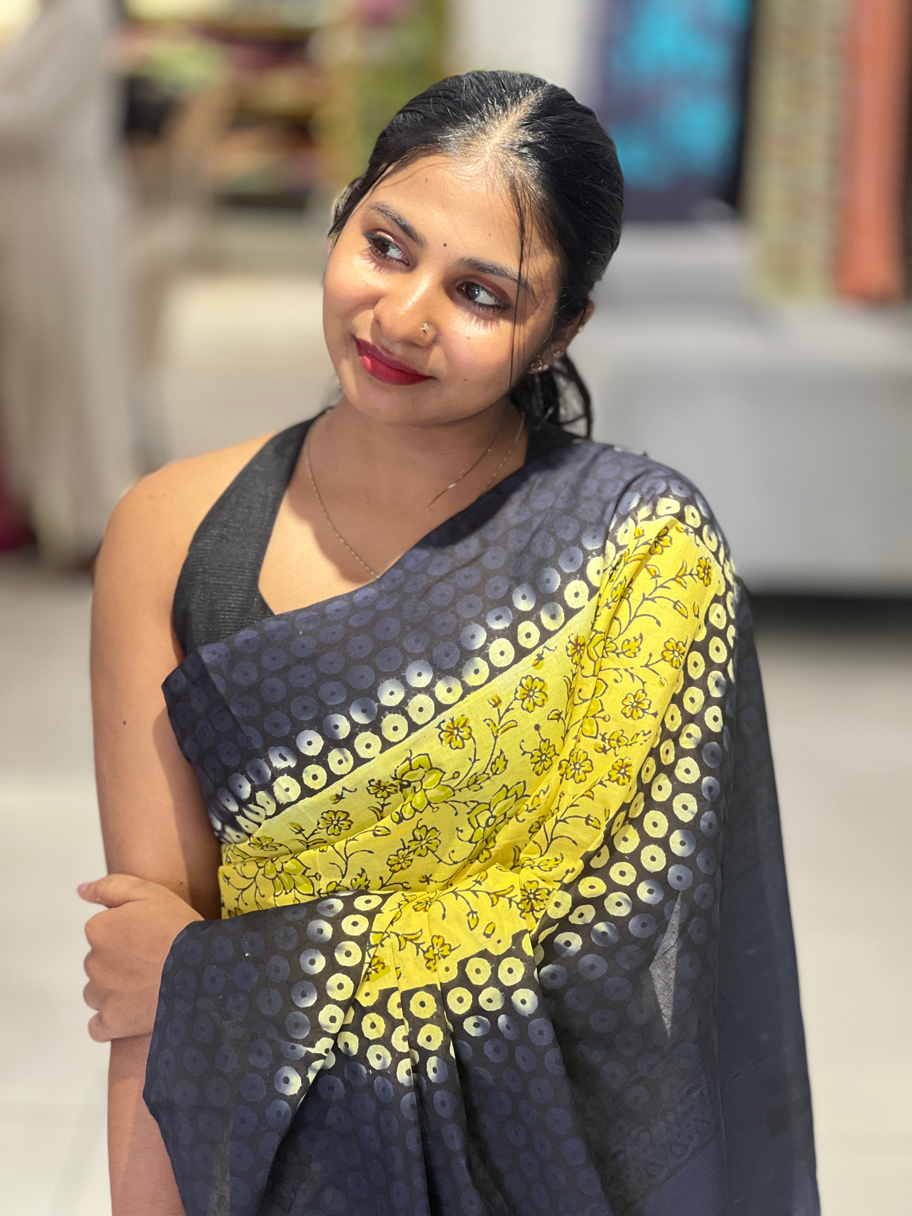 Block Printed Pure Cotton Saree | SF1365