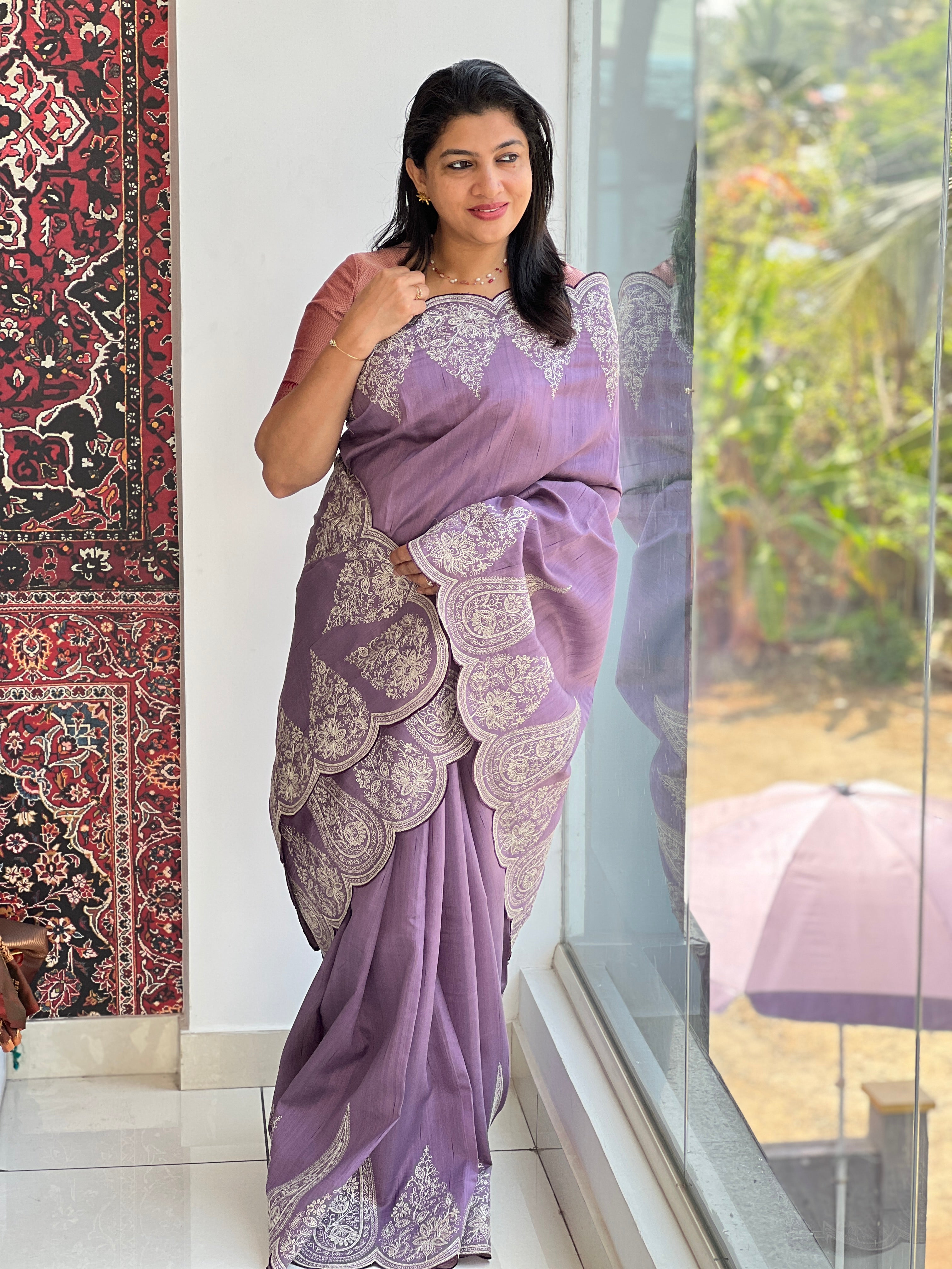 Pitta Work Detailed Semi Silk Saree | SUN168