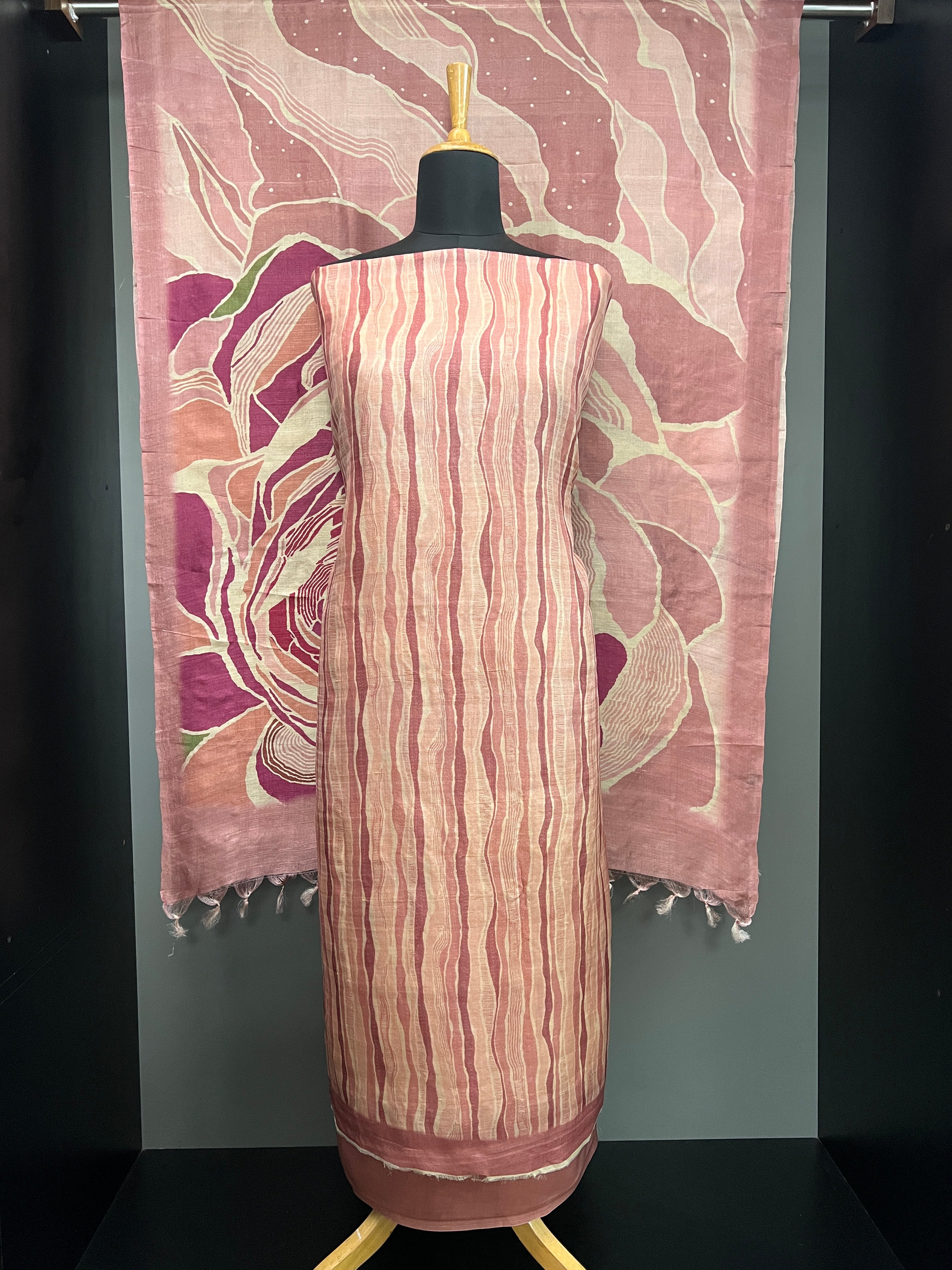 Digital Printed Pattern Pure Tussar Salwarset | MM533