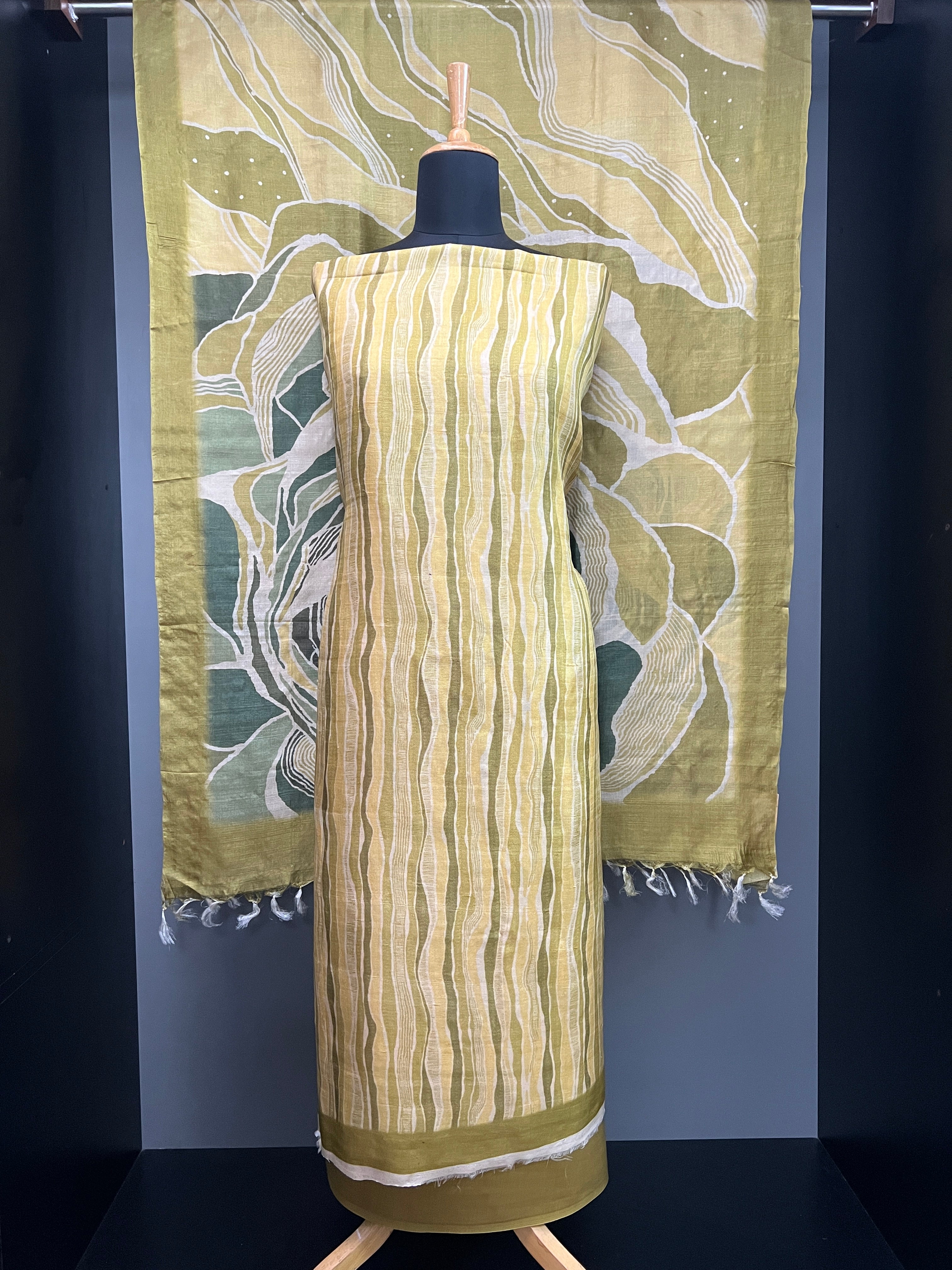 Digital Printed Pattern Pure Tussar Salwarset | MM532