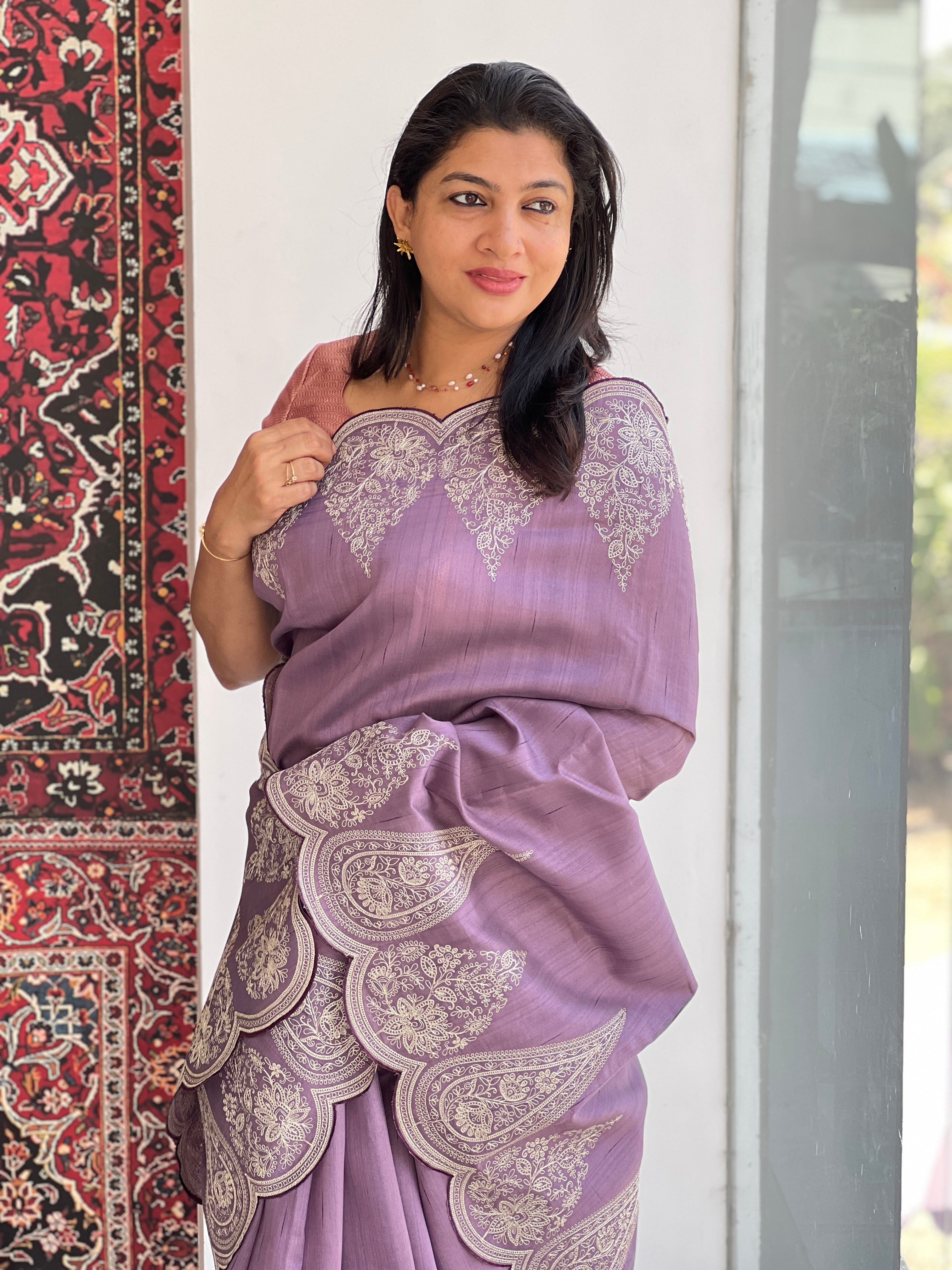 Pitta Work Detailed Semi Silk Saree | SUN168