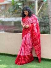 Tie & Dye Pattern Bhagalpuri Linen Saree | MRD342