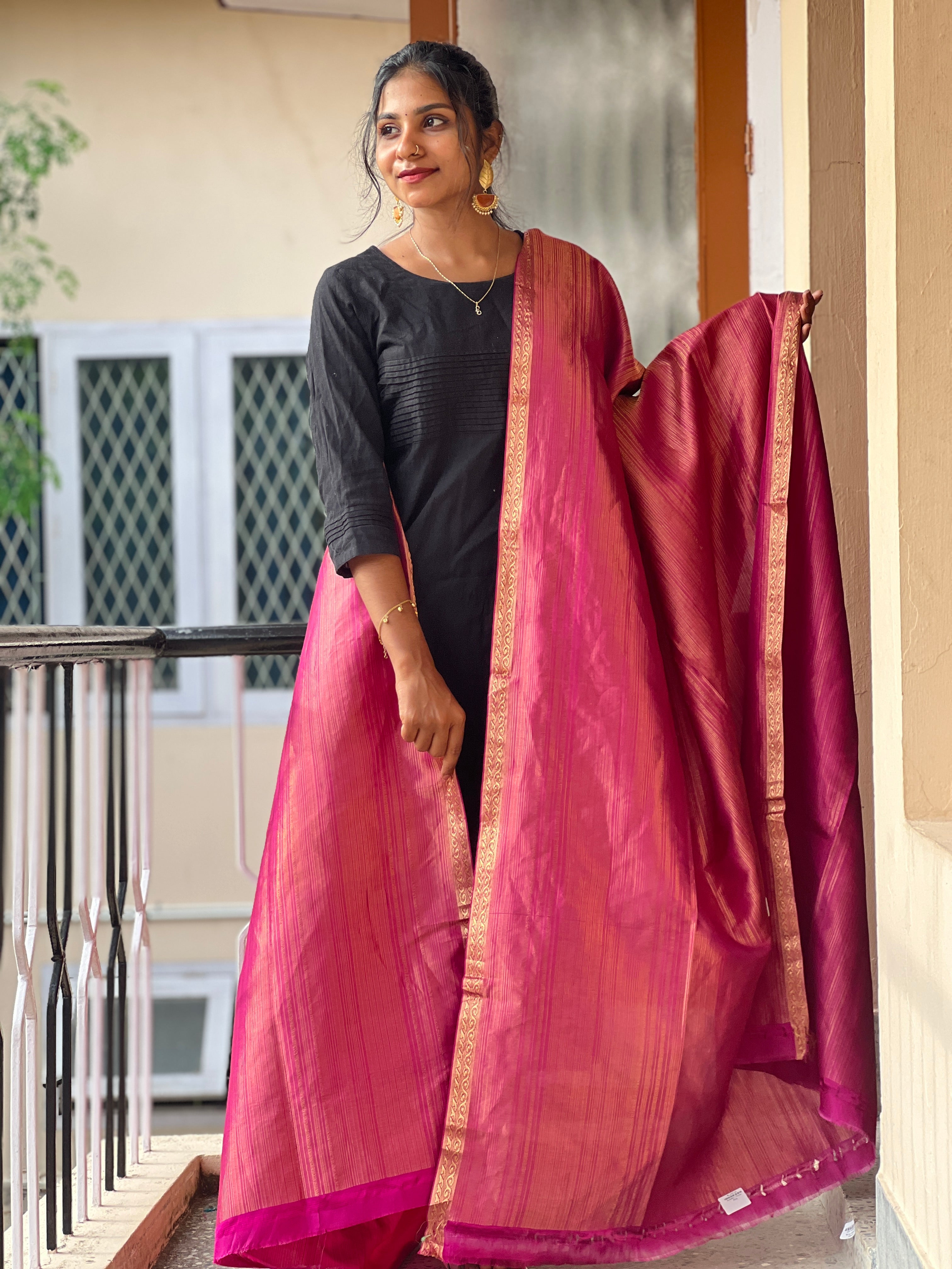 Traditional Zari Weaving Pure Kanchipuram Dupatta | AJ446