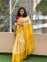 Tie & Dye Pattern Bhagalpuri Linen Saree | MRD342