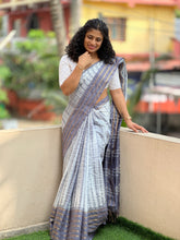Tie & Dye Pattern Bhagalpuri Linen Saree | MRD342