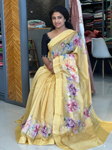 Floral Printed  Chanderi Silk Saree | RGD182