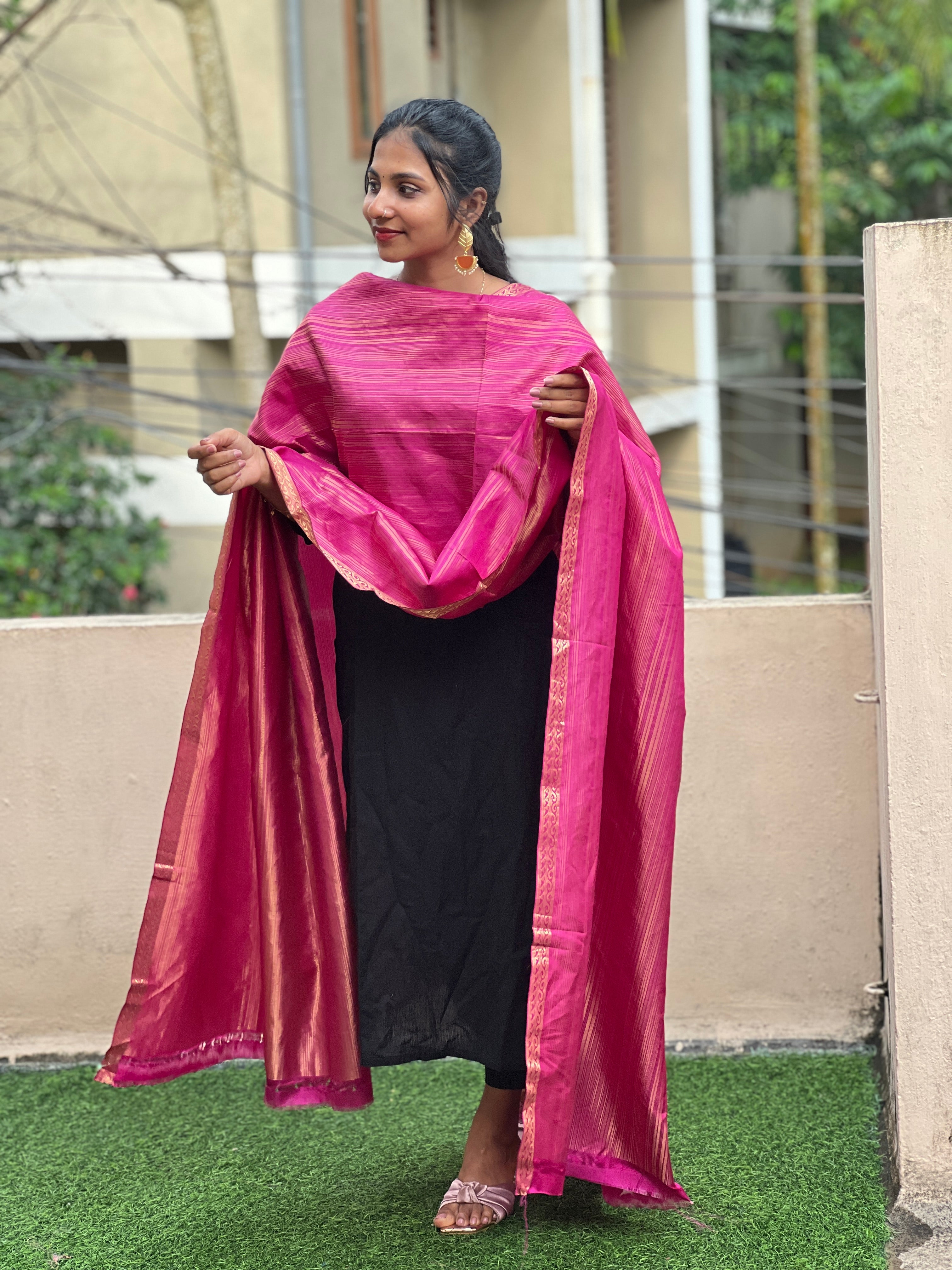 Traditional Zari Weaving Pure Kanchipuram Dupatta | AJ446