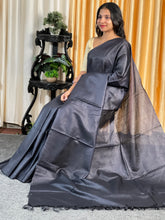 Noil Tussar Saree With Solid Body | HS1191