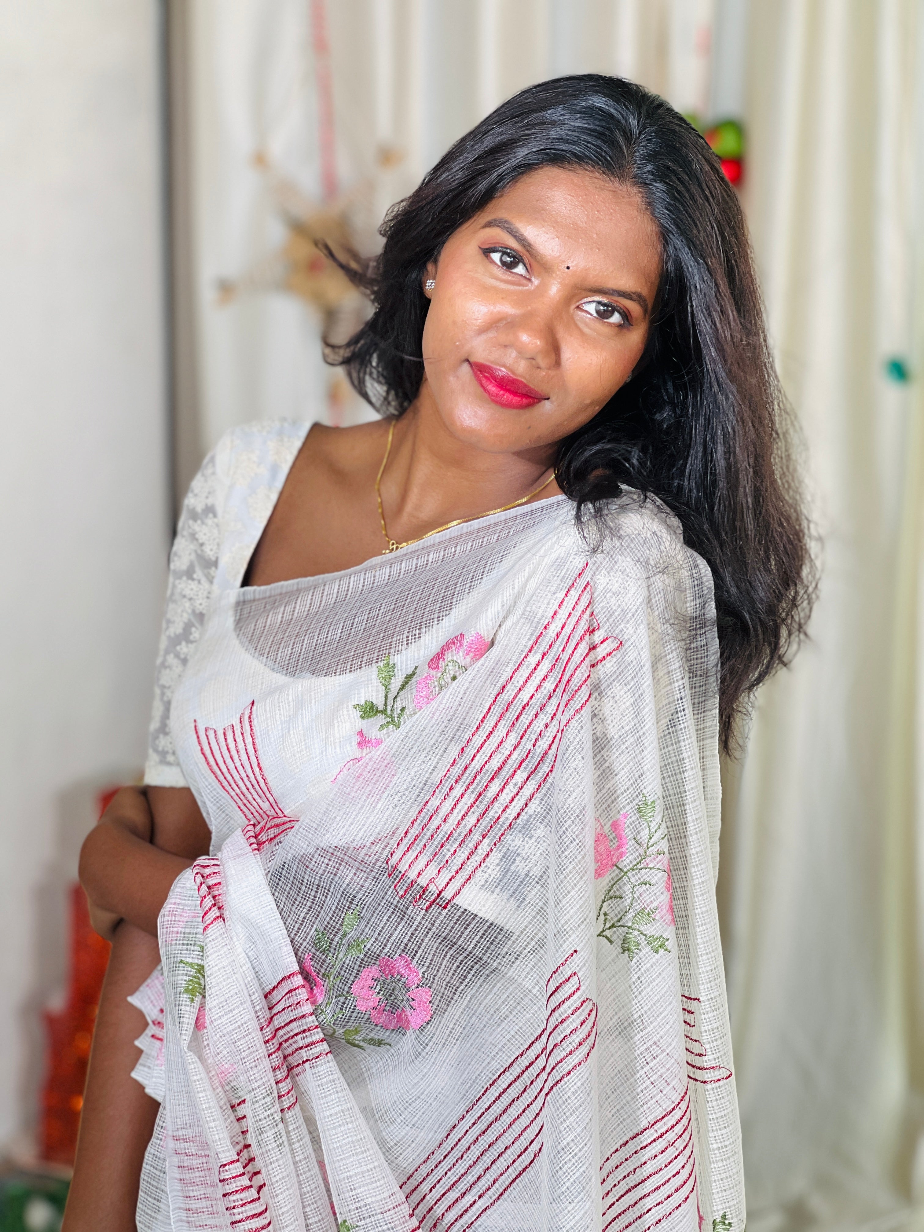 Machine Embroidery Detailed Kota Saree | NHH567