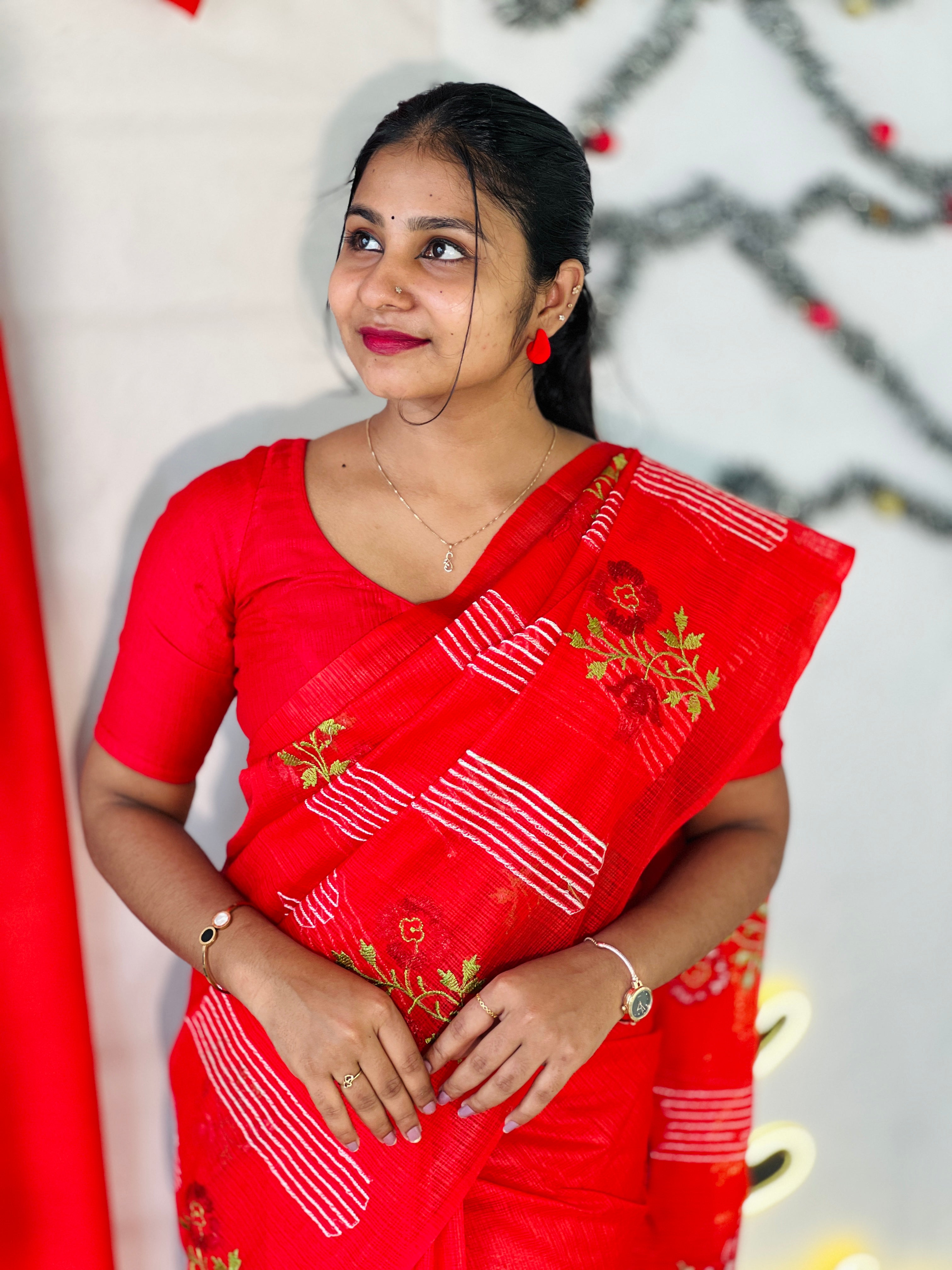 Machine Embroidery Detailed Kota Saree | NHH568