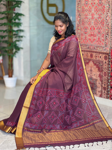 Thread Embroidery Mangalgiri Cotton Saree | SBS1248