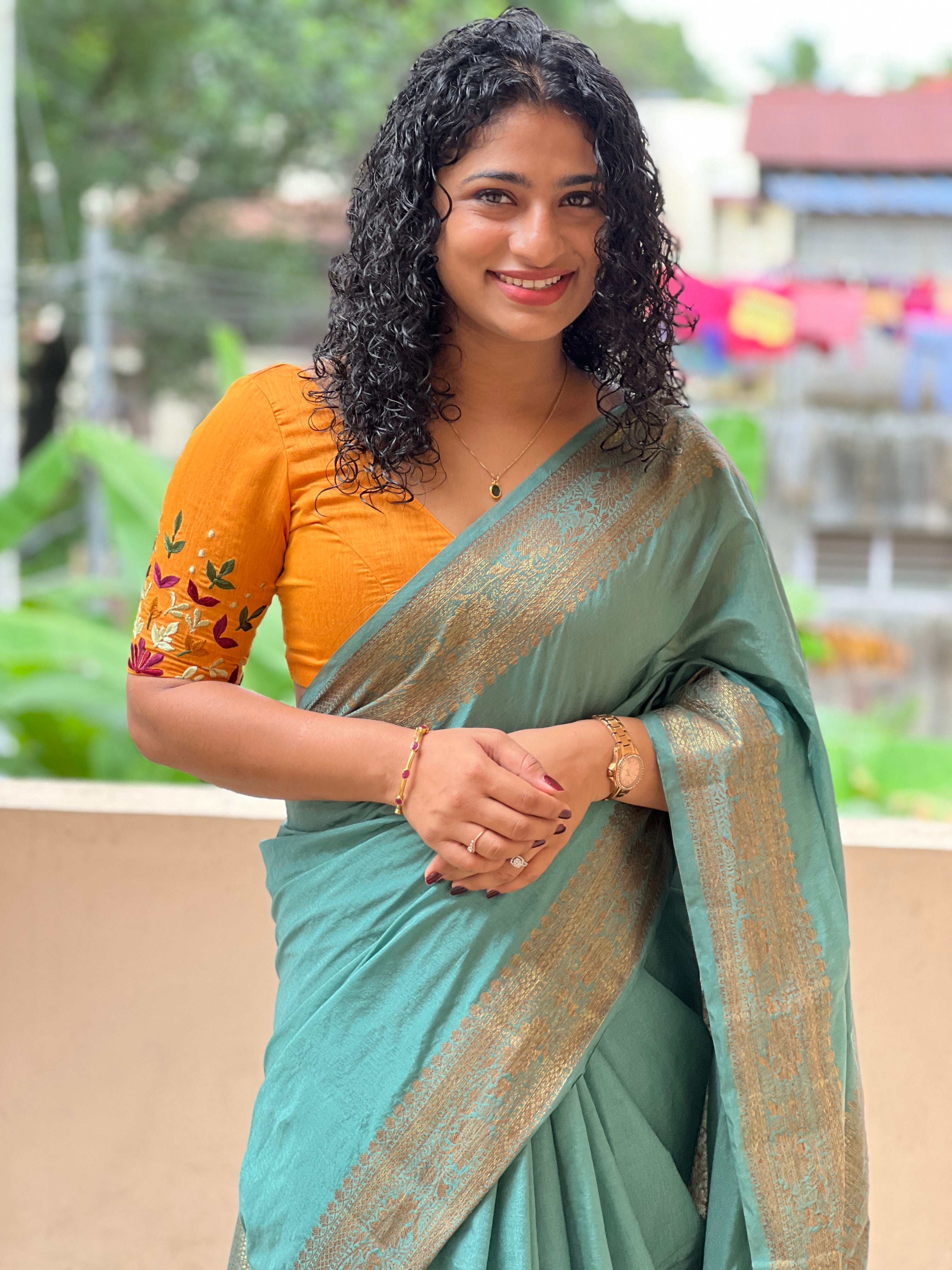 Banarasi Weaved Border Pattern Semi Silk Saree | JBE126