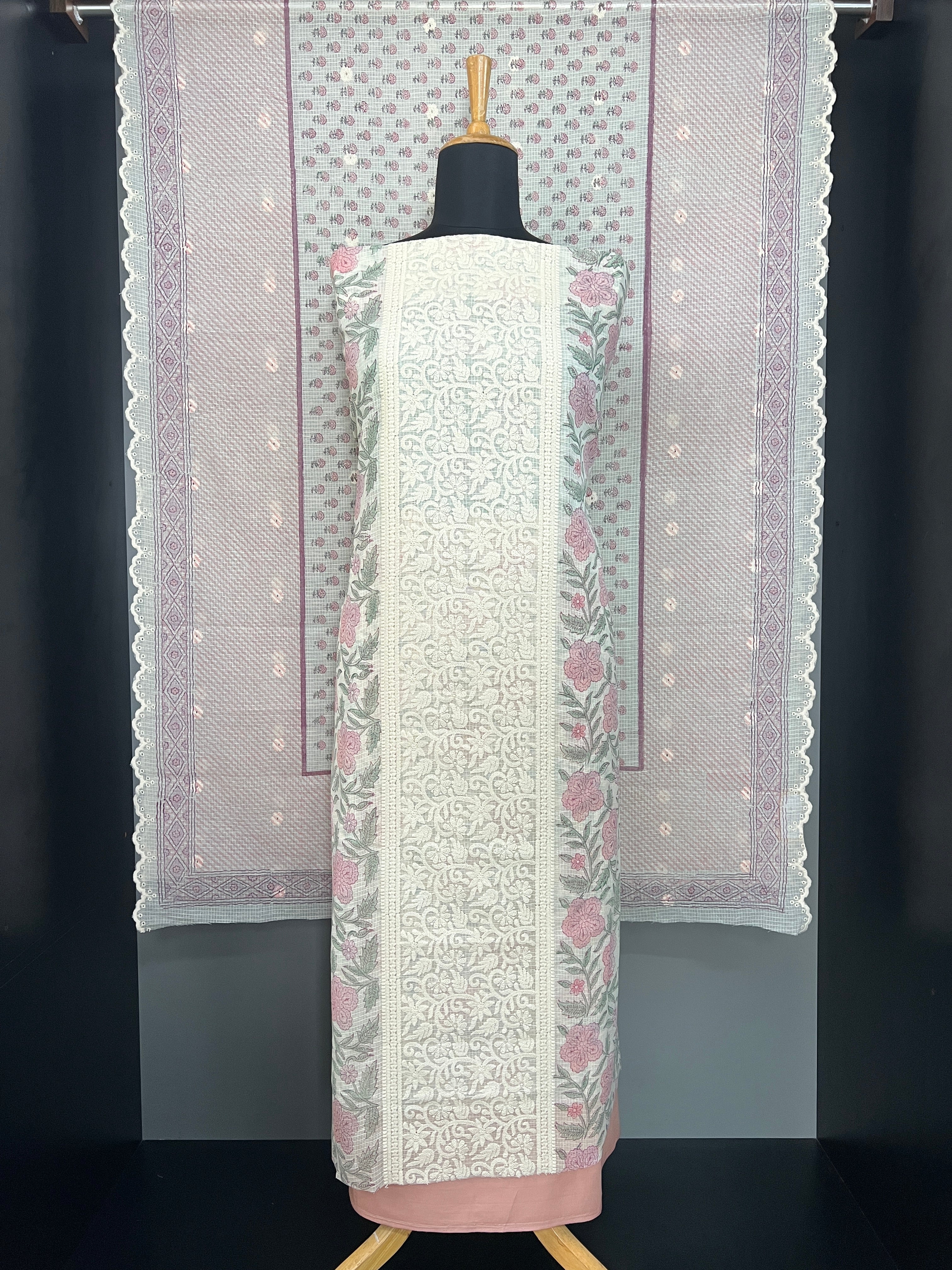 Digital Printed Pattern Silky Kota Salwar Set | HE316