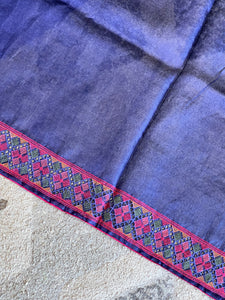 Check Weaving Machine Embroidery Detailed Pure Tussar Saree | RGD715