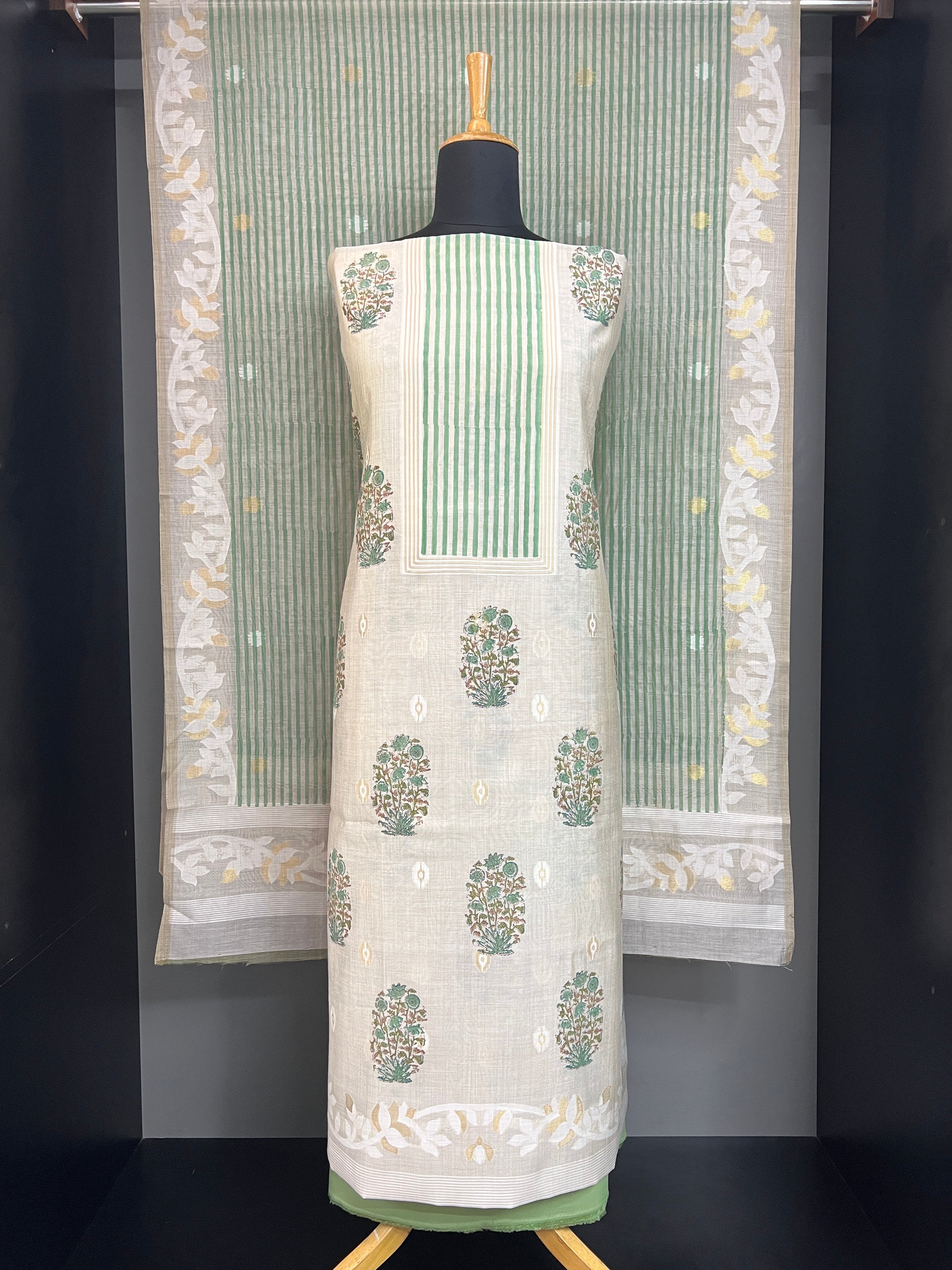 Jamdani Weaved Chanderi Salwar Set | HE311