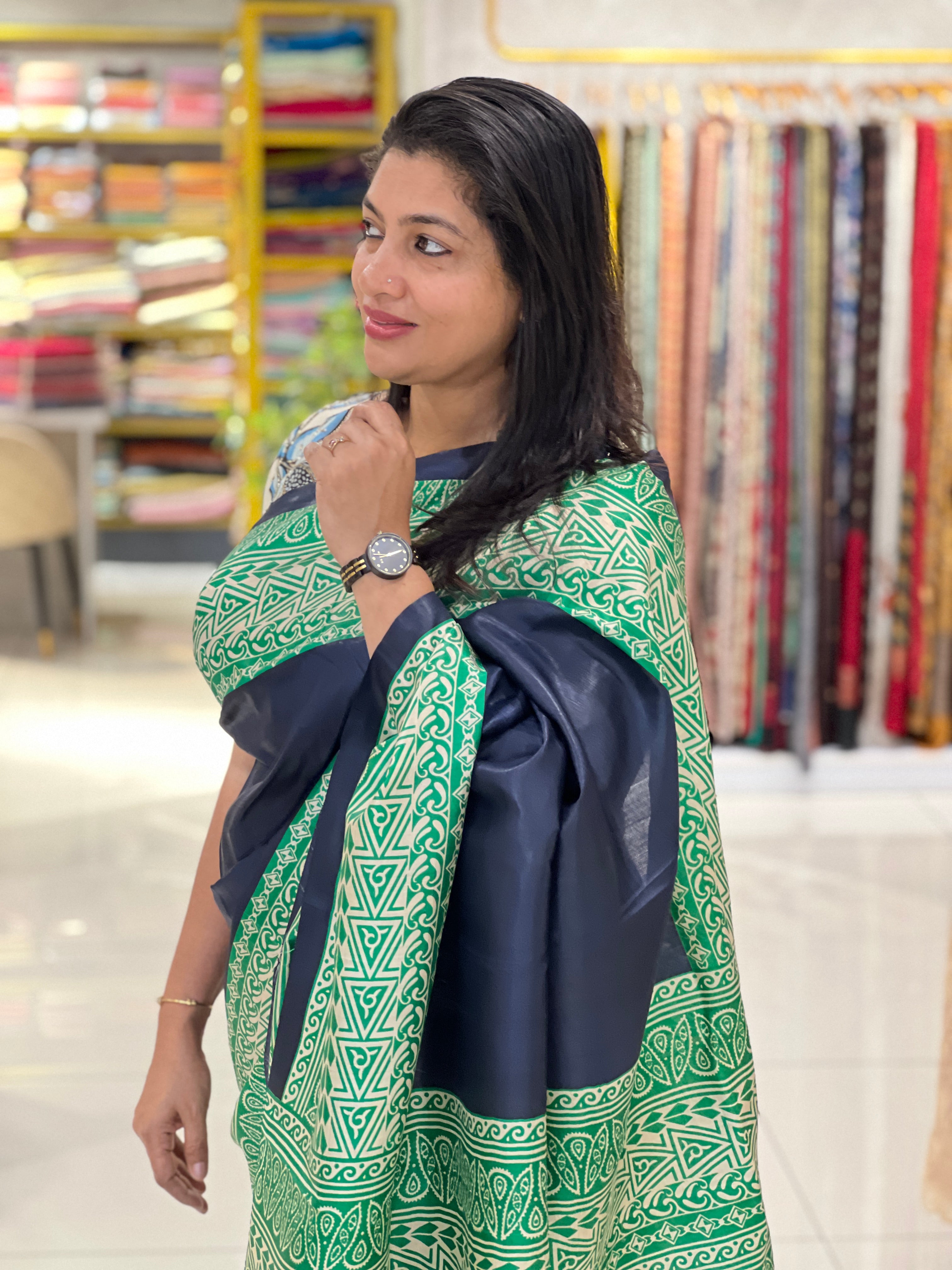 Digital Printed Tussar Saree | NLM238