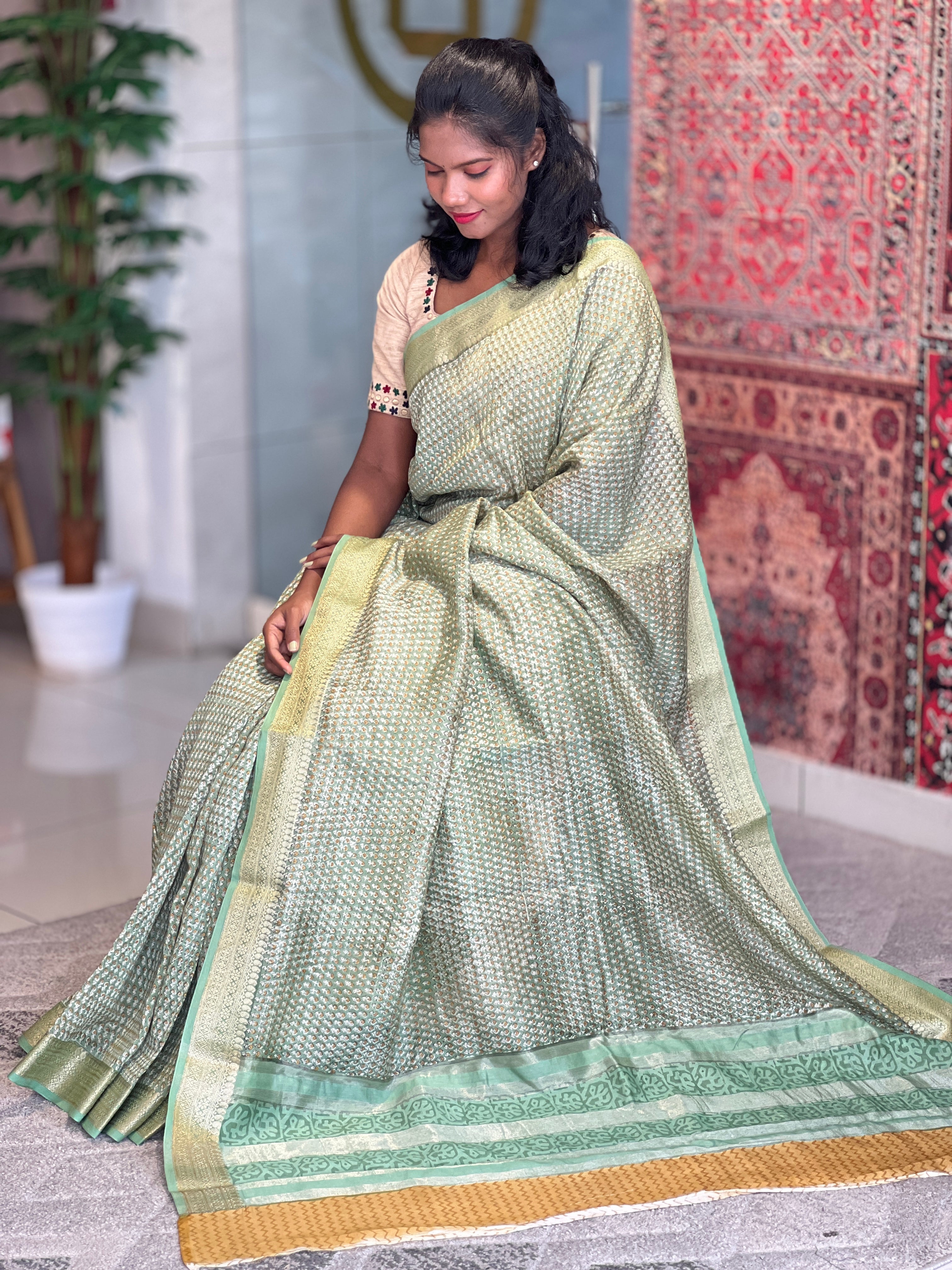 Digital Printed Chanderi Silk Saree  | SMC152