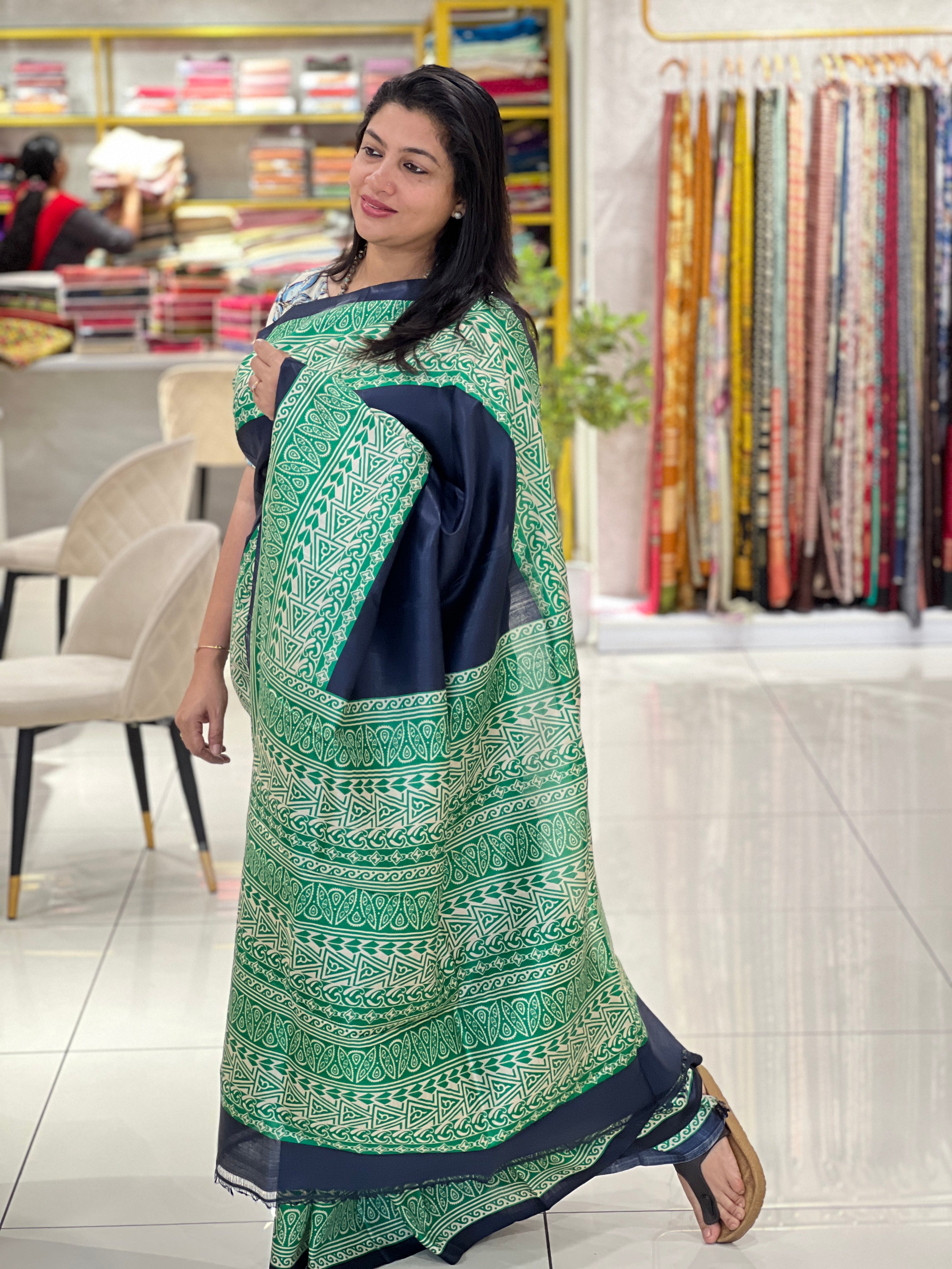 Digital Printed Tussar Saree | NLM238