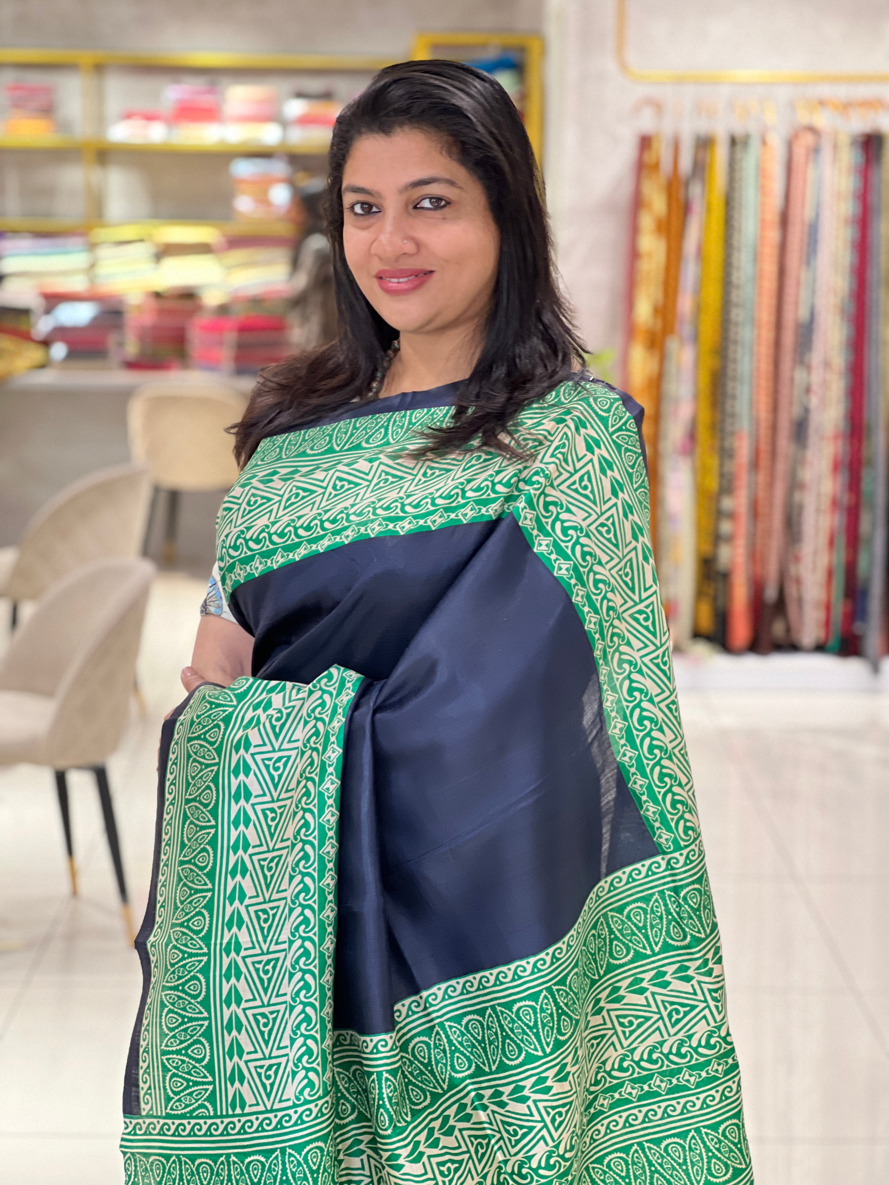 Digital Printed Tussar Saree | NLM238