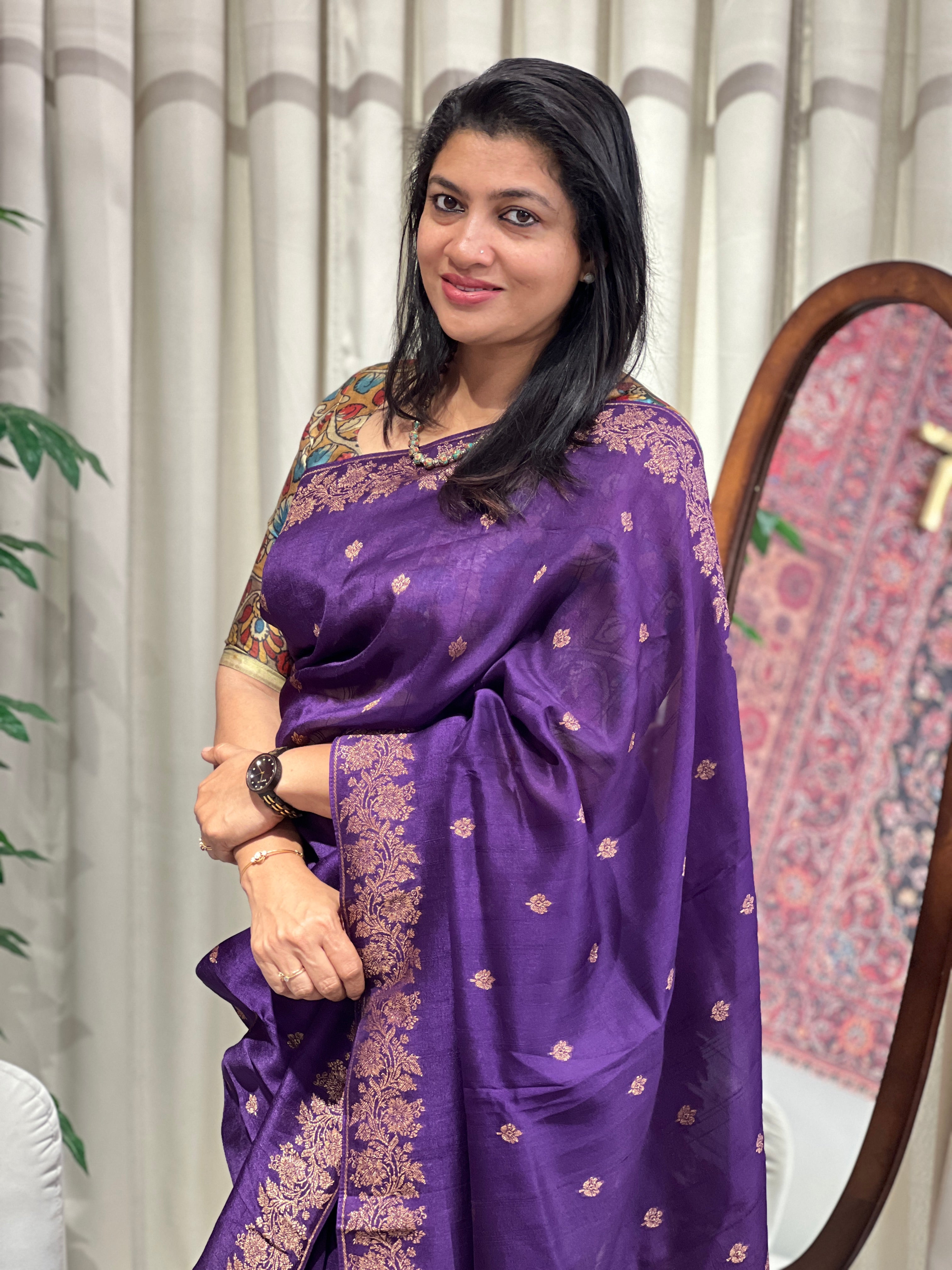 Banarasi Woven Semi Tussar Saree | YNG1173