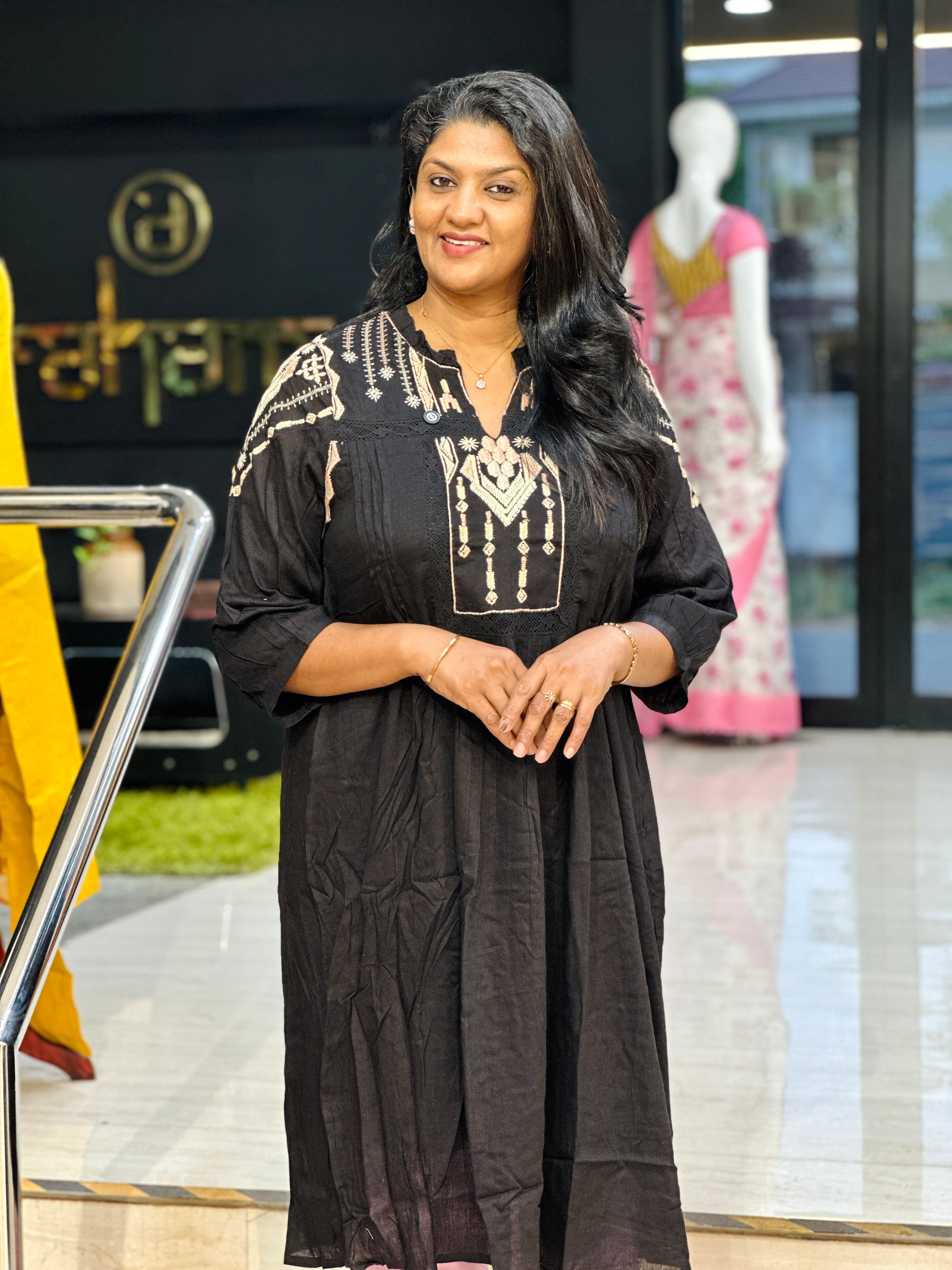 Embroidery Detailed Kora Cotton Kurta | AOR120