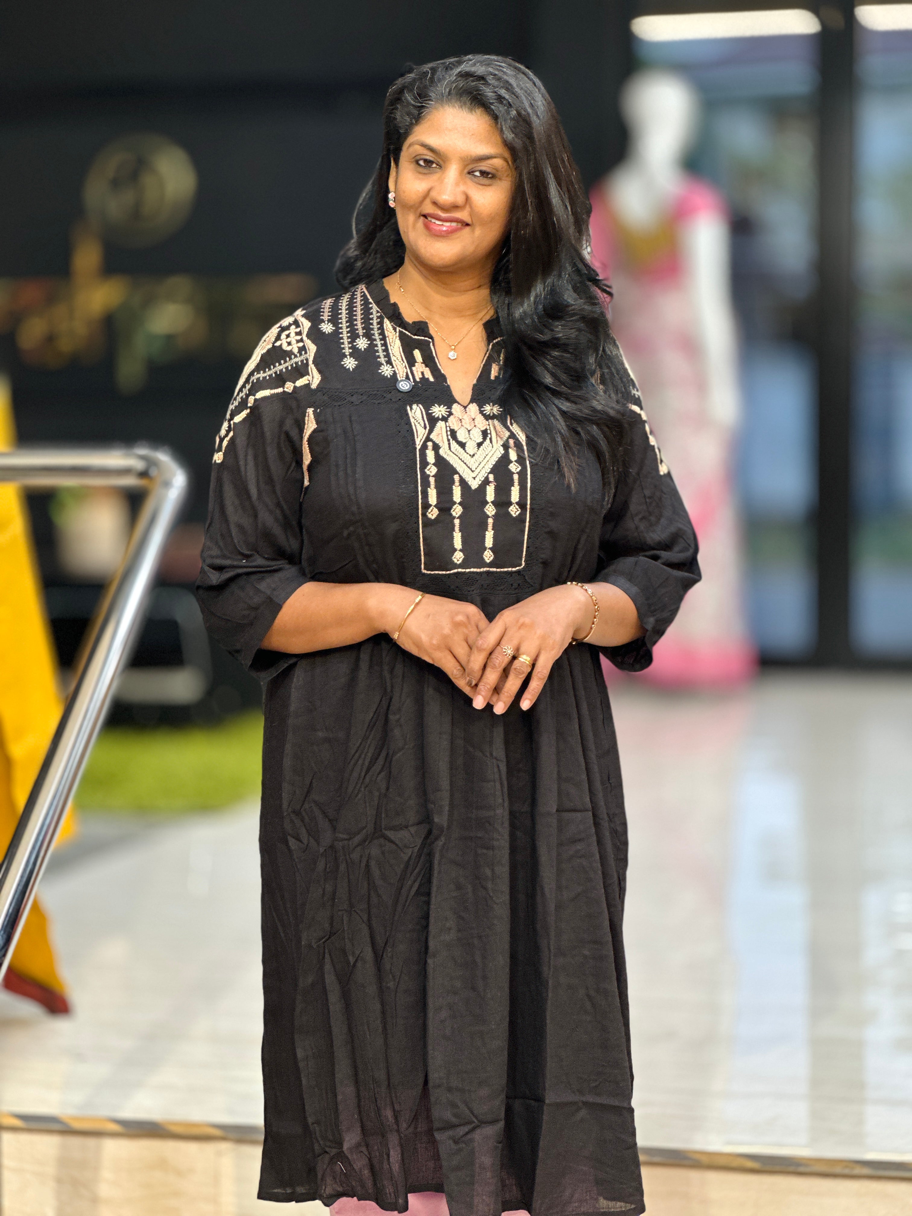 Embroidery Detailed Kora Cotton Kurta | AOR120