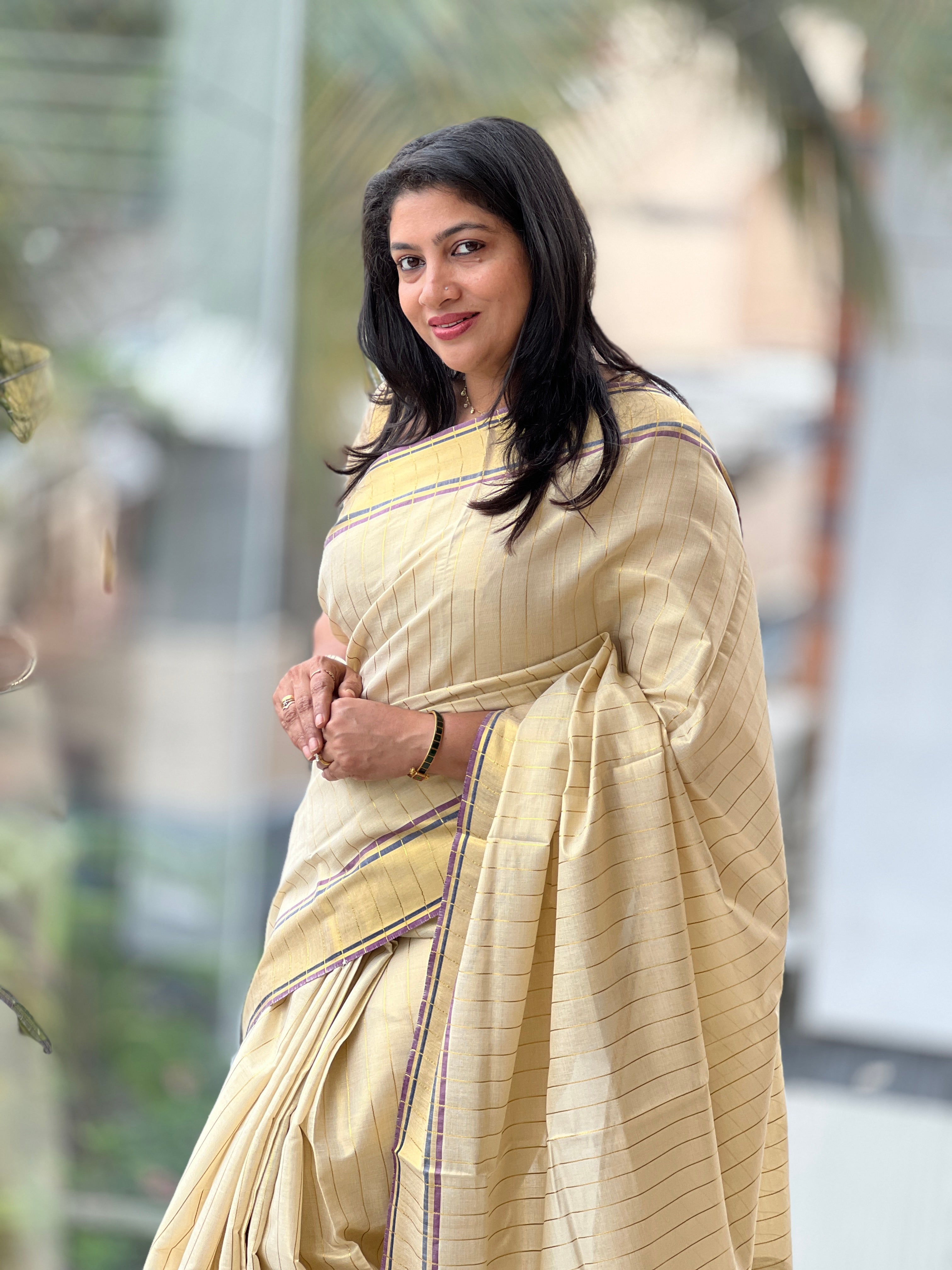Tissue Weaved Kerala Cotton Saree |  RLF139