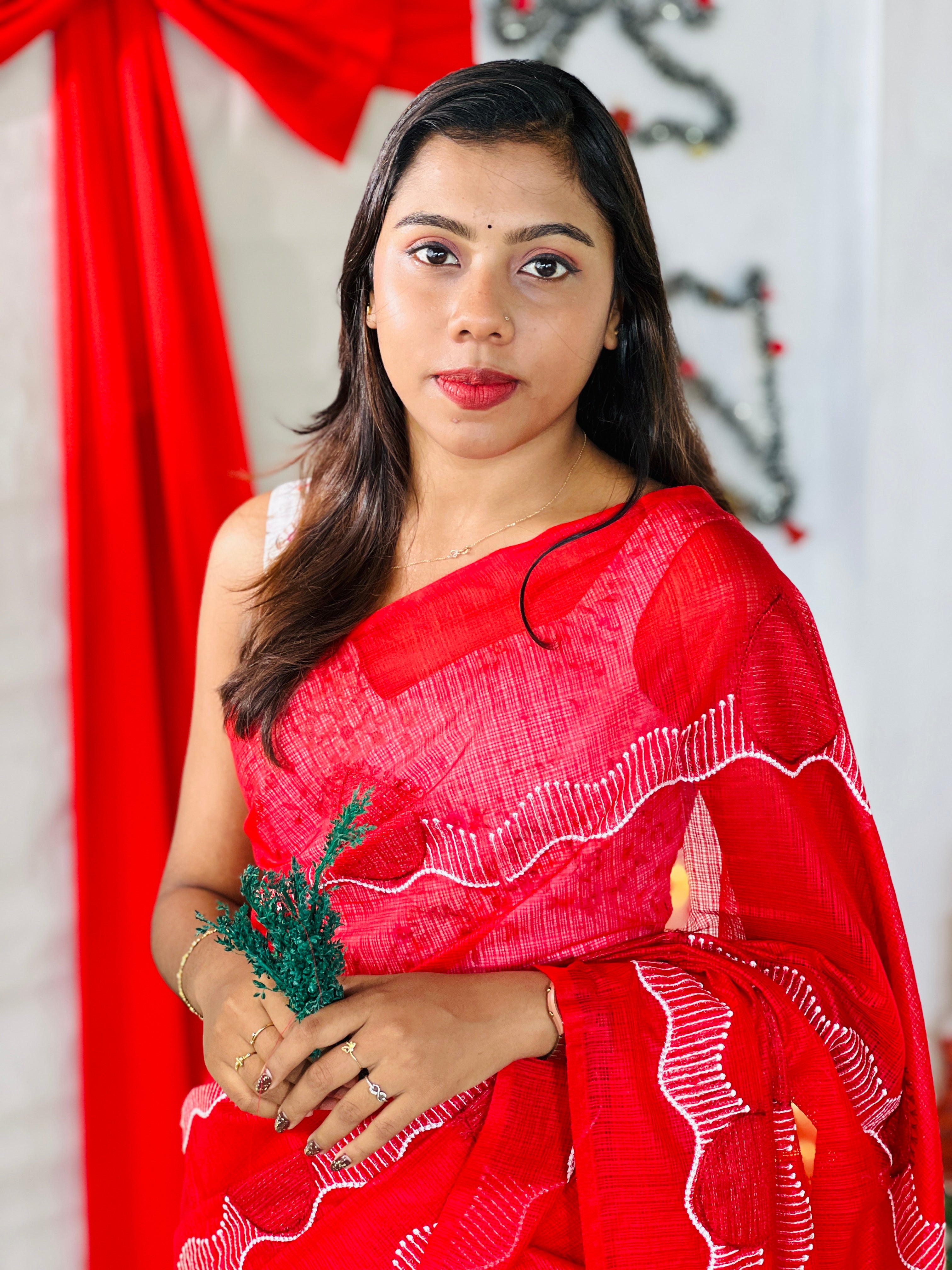 Machine Point Embroidery Detailed Kota Saree | NHH569