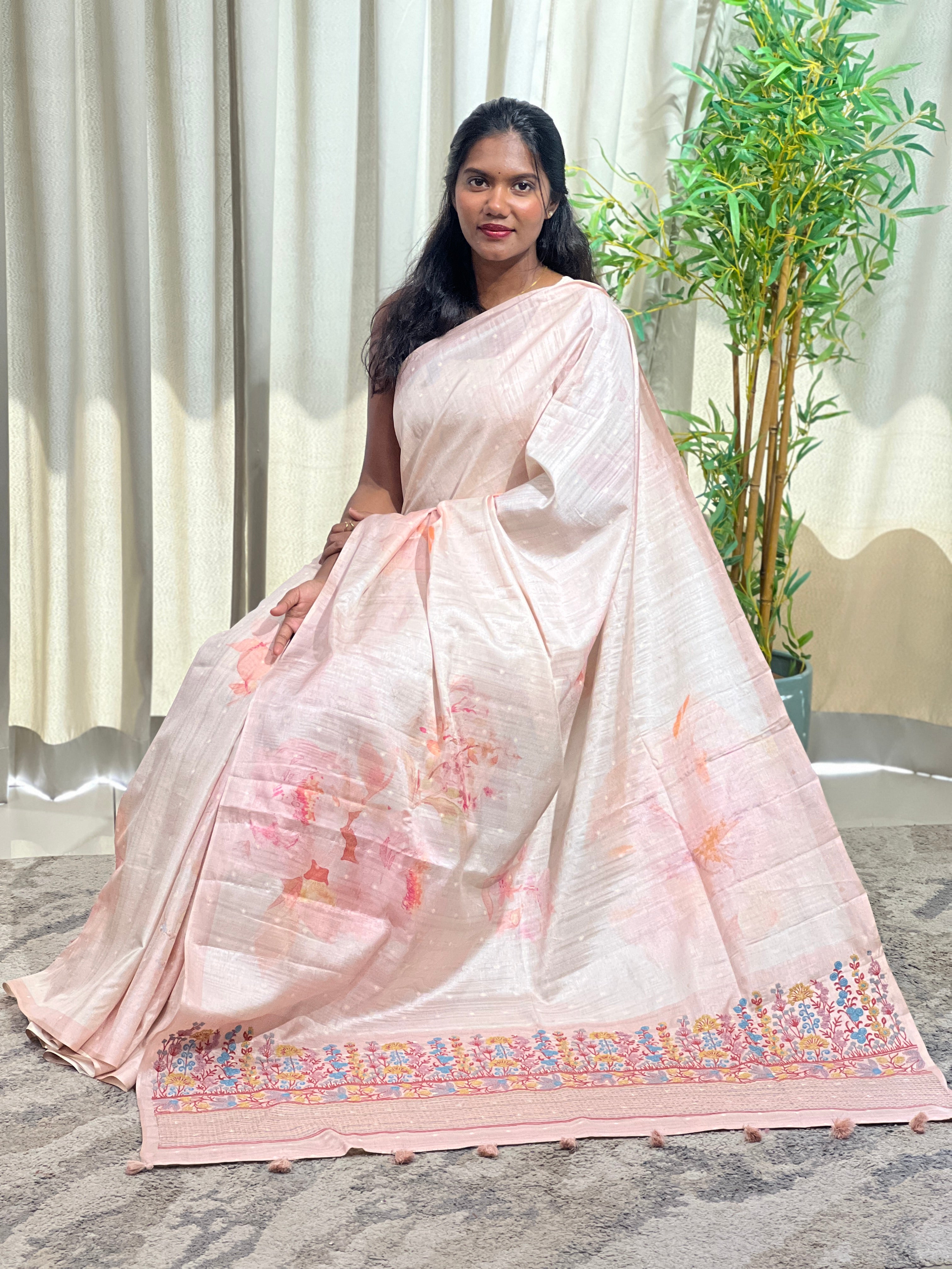 Digital Printed Semi Tussar Saree | YNG1485