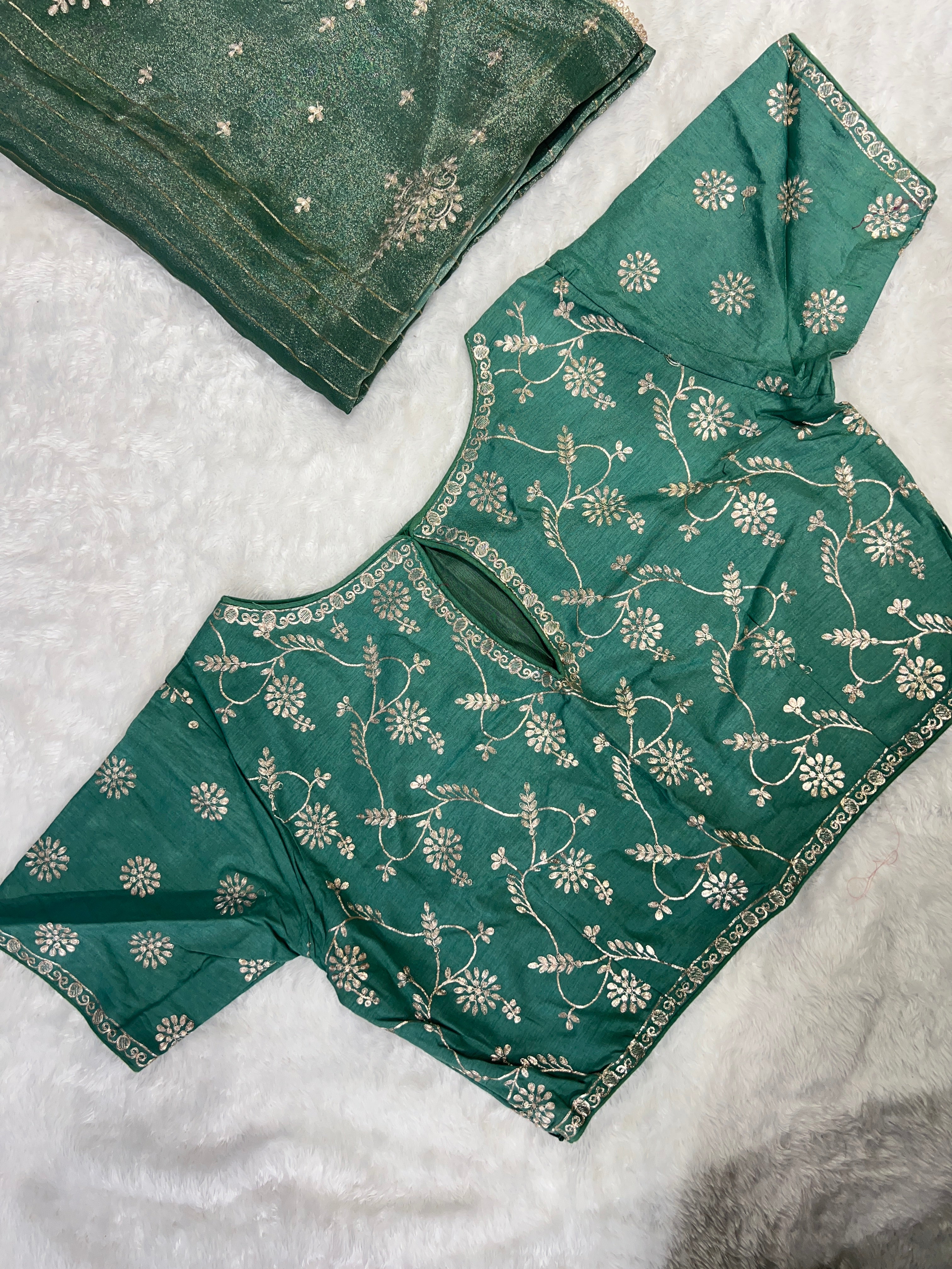 Zari & Pita Work Detailed Tissue Finish Saree | DVS257