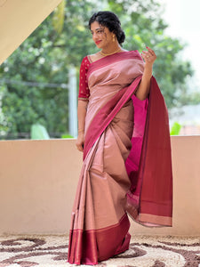 Brocade Weaving Semi Silk Saree | KF120