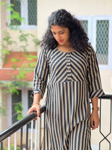 Screen Printed Cotton Blended Kurta | GHB123