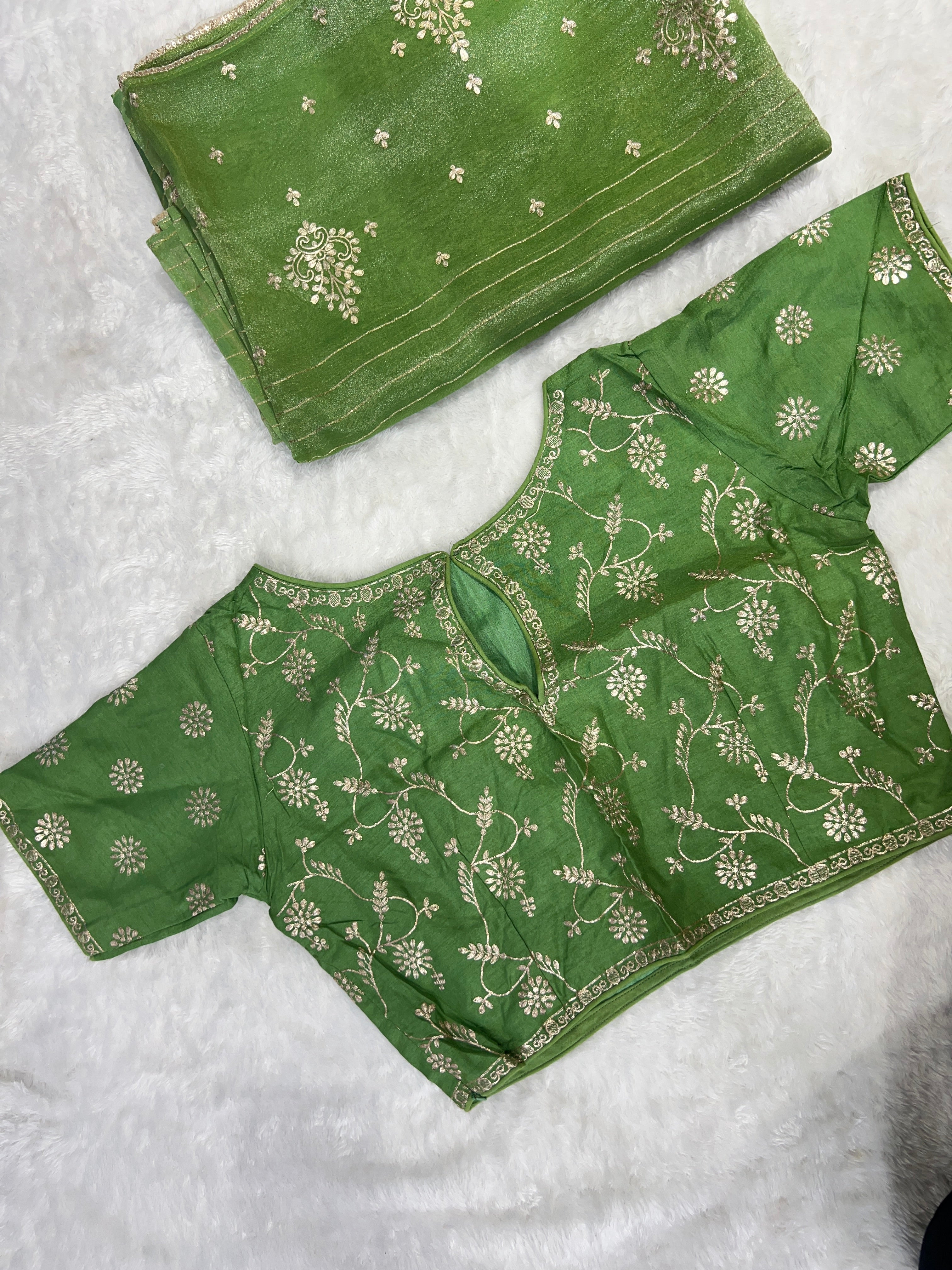 Zari & Pita Work Detailed Tissue Finish Saree | DVS260
