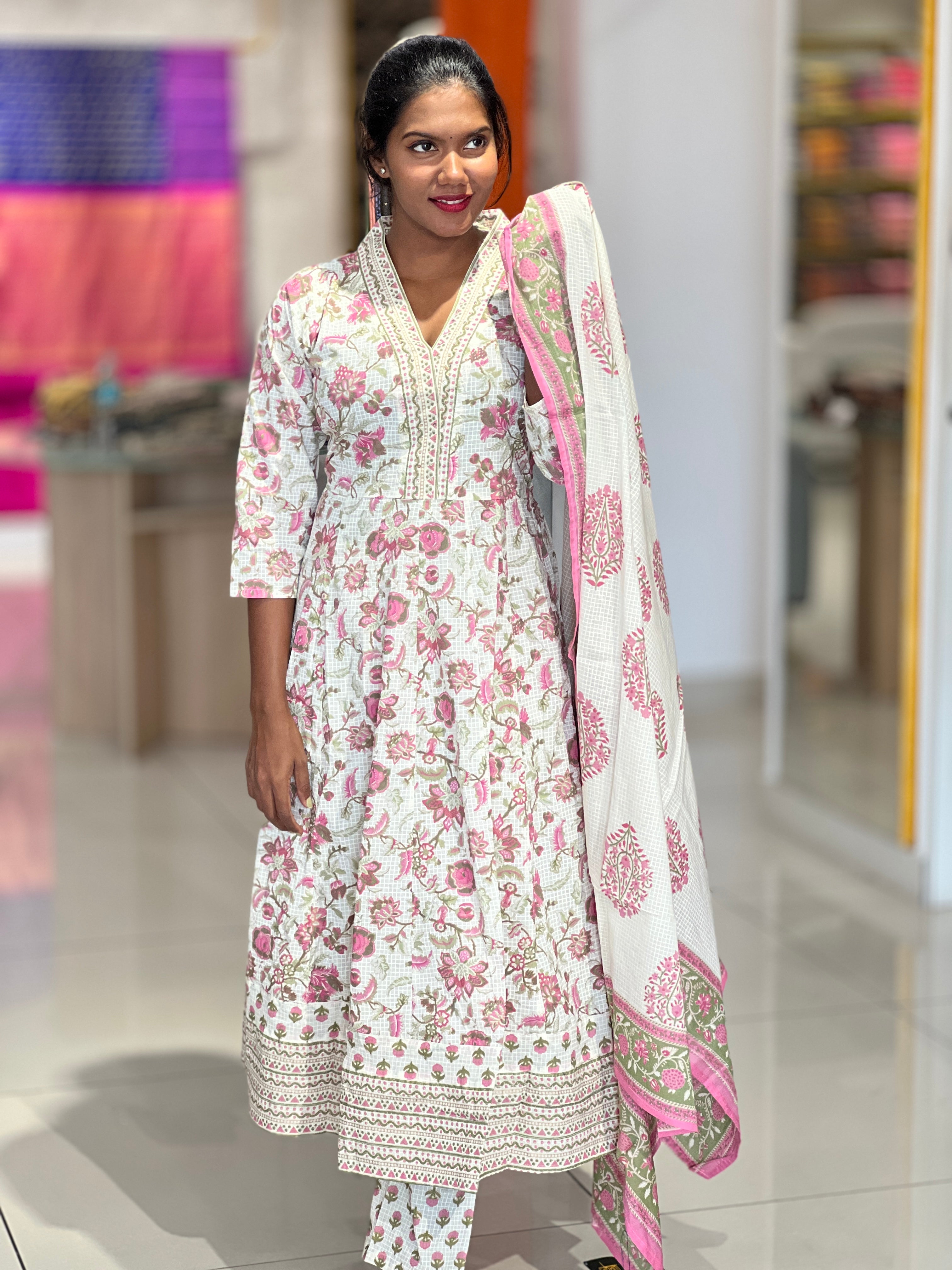 Digital Printed Cotton Kurta set | VFD141