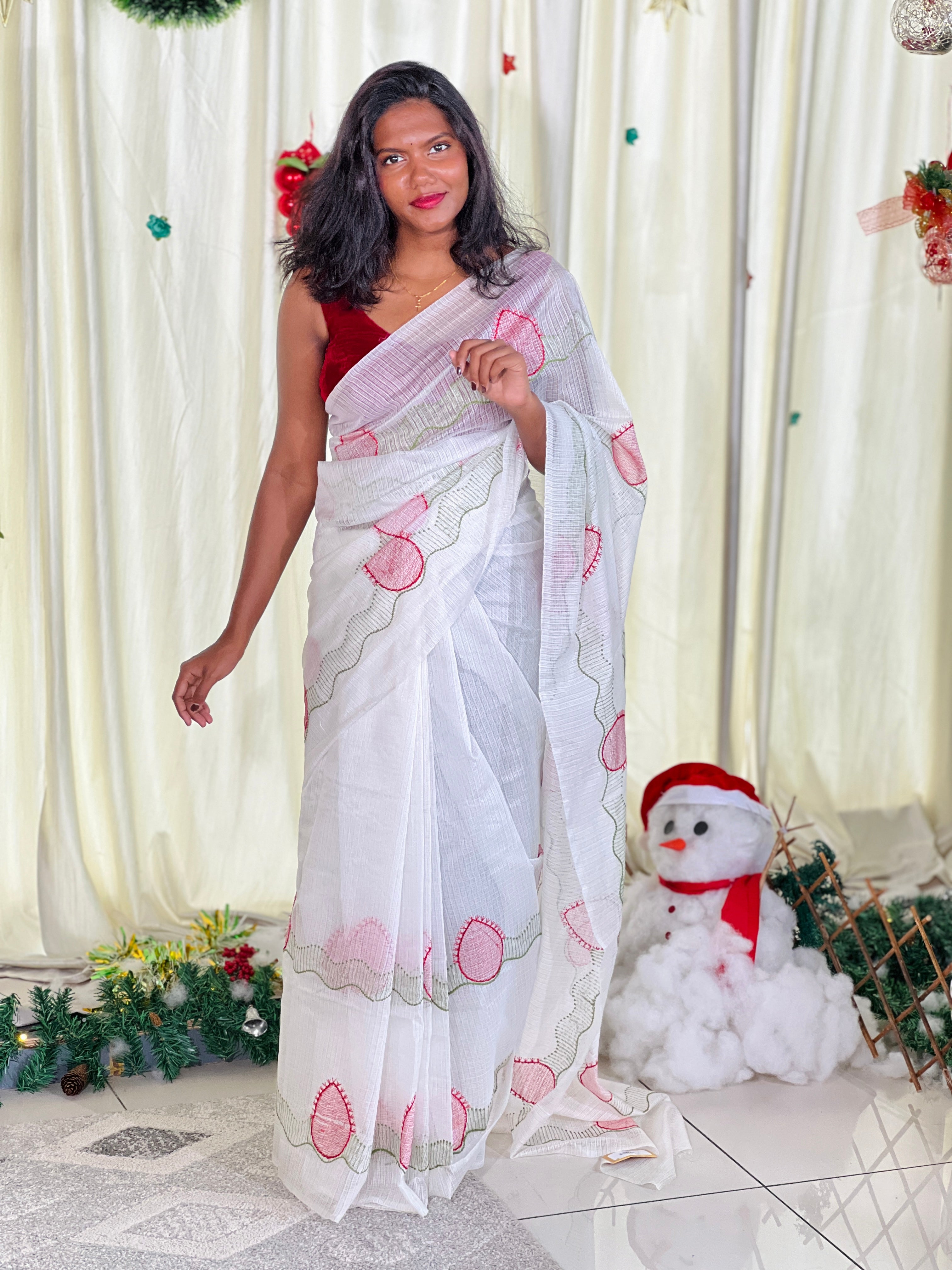 Machine Point Embroidery Detailed Kota Saree | NHH570