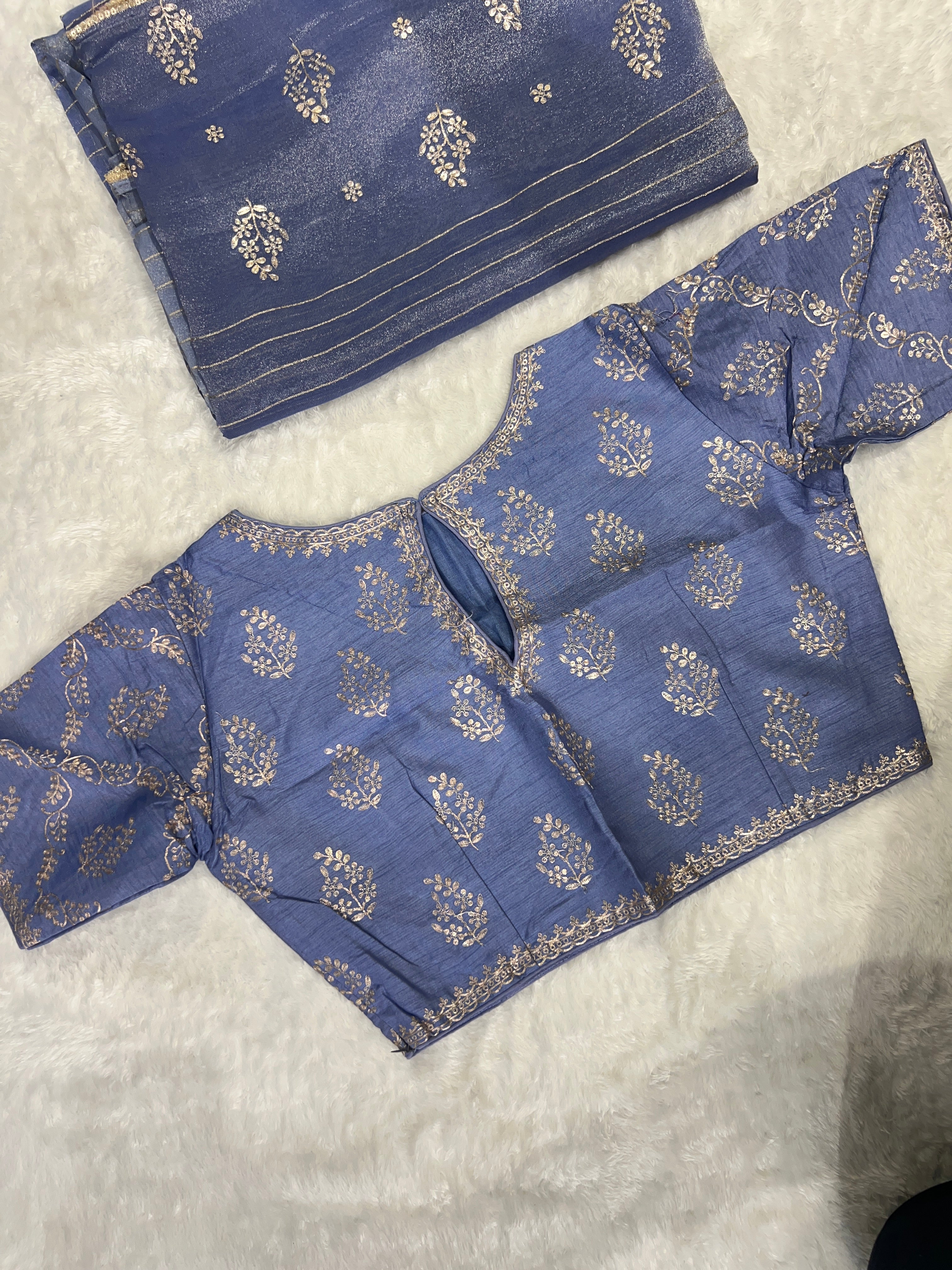 Zari & Pita Work Detailed Tissue Finish Saree | DVS256