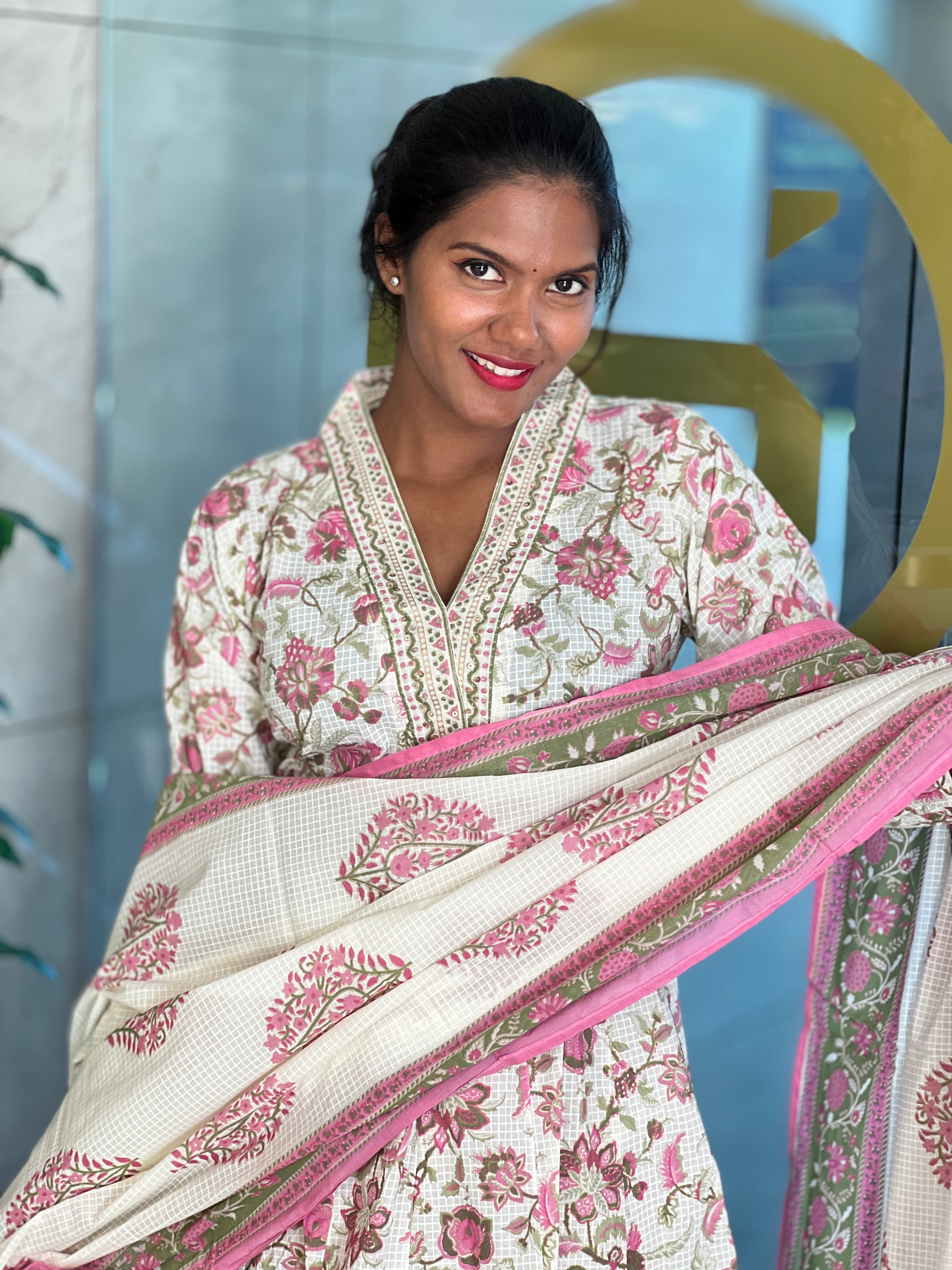 Digital Printed Cotton Kurta set | VFD141