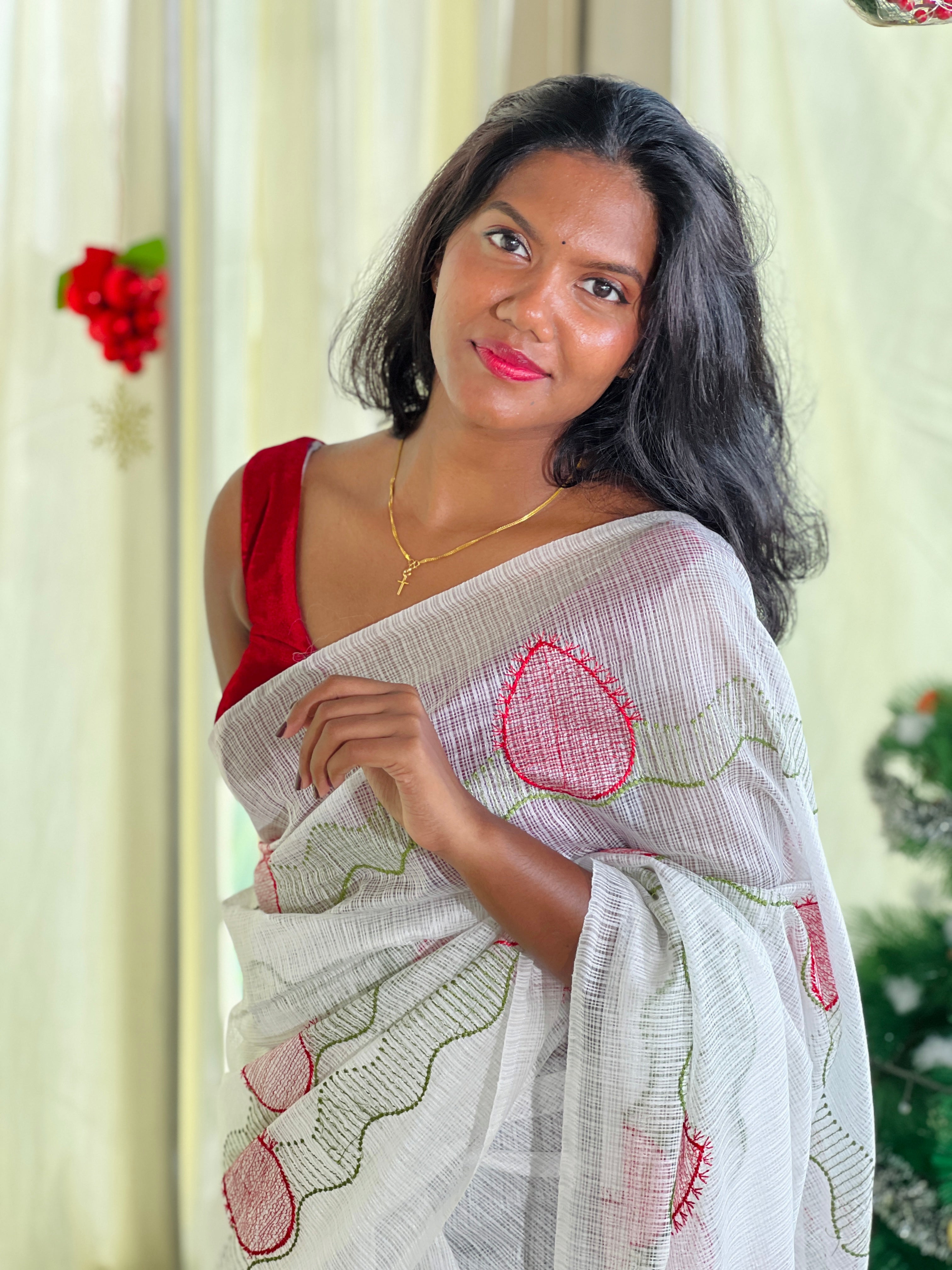 Machine Point Embroidery Detailed Kota Saree | NHH570