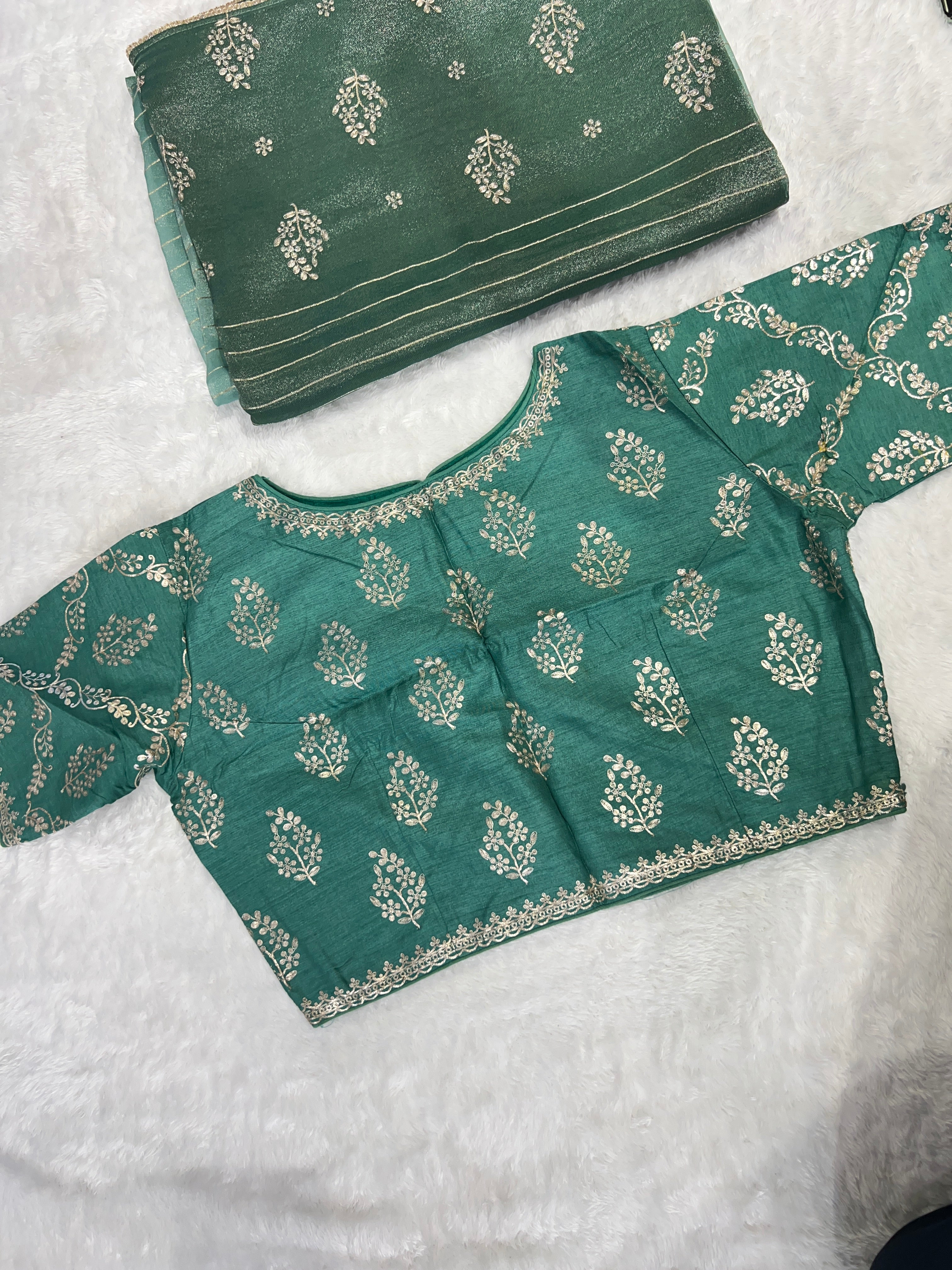 Zari & Pita Work Detailed Tissue Finish Saree | DVS255